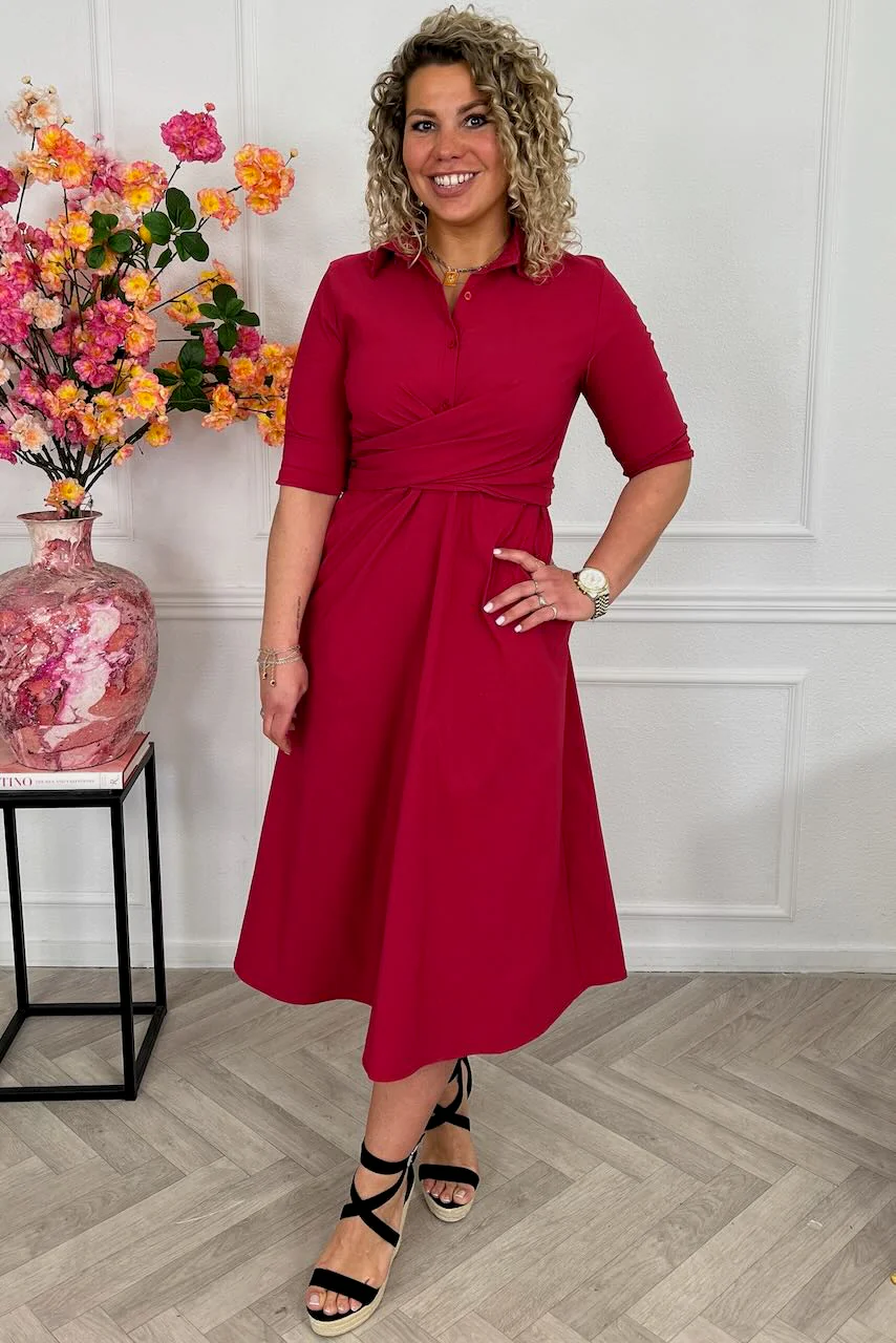 Perfect Travel Strik Dress - Cherry - Image 5