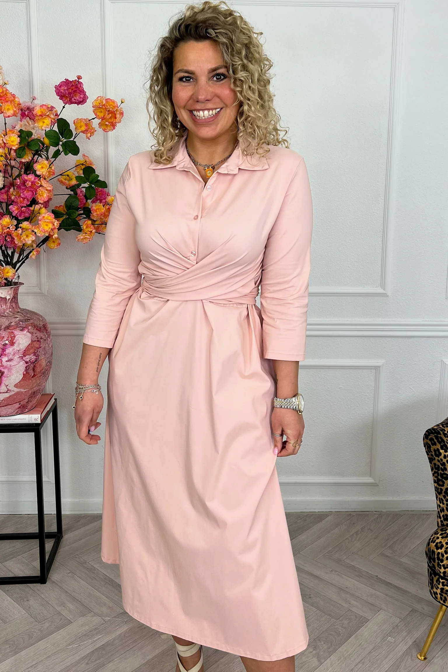 Perfect Travel Strik Dress - Light Pink - Image 2