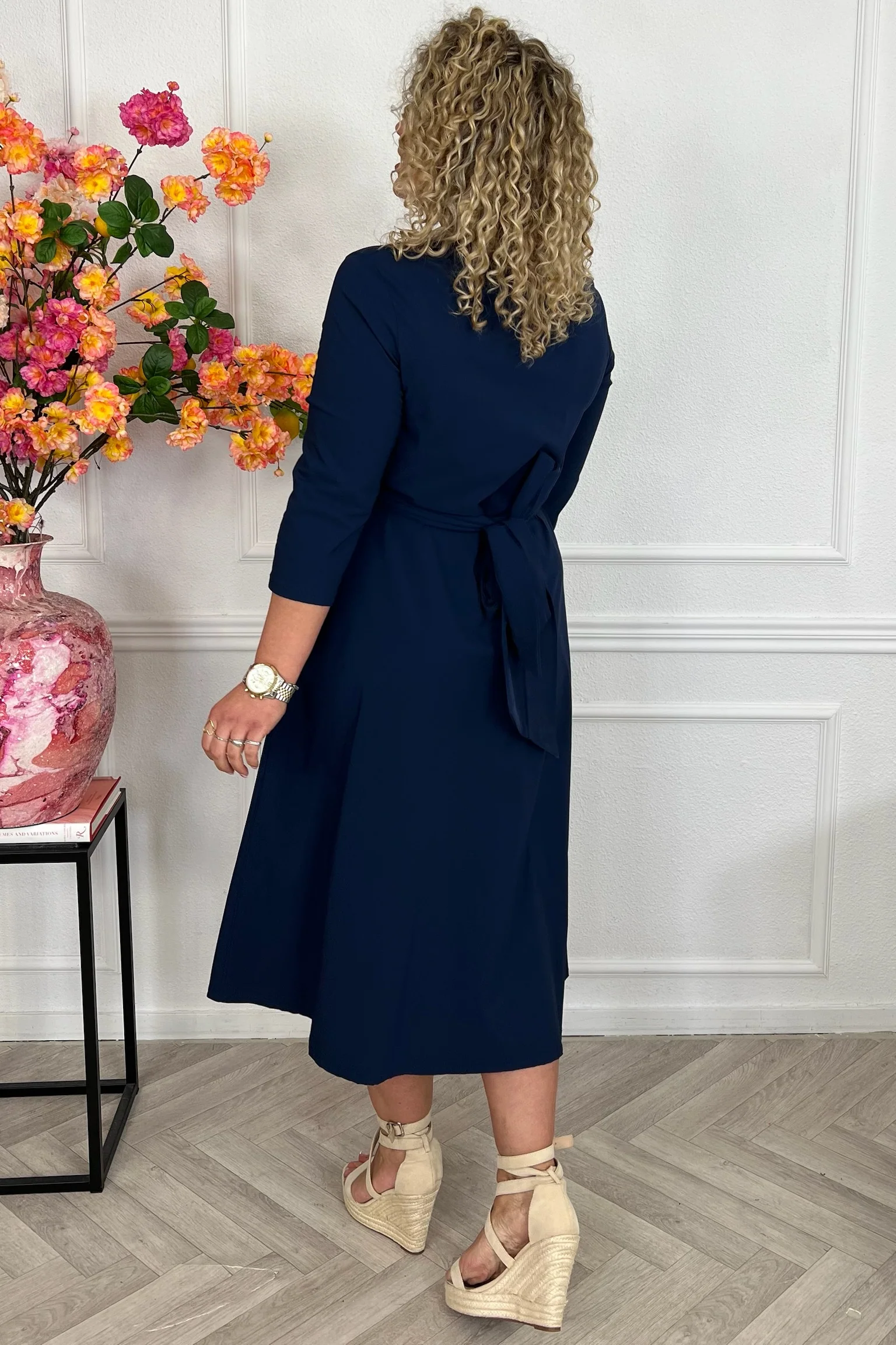 Perfect Travel Strik Dress - Navy - Image 3