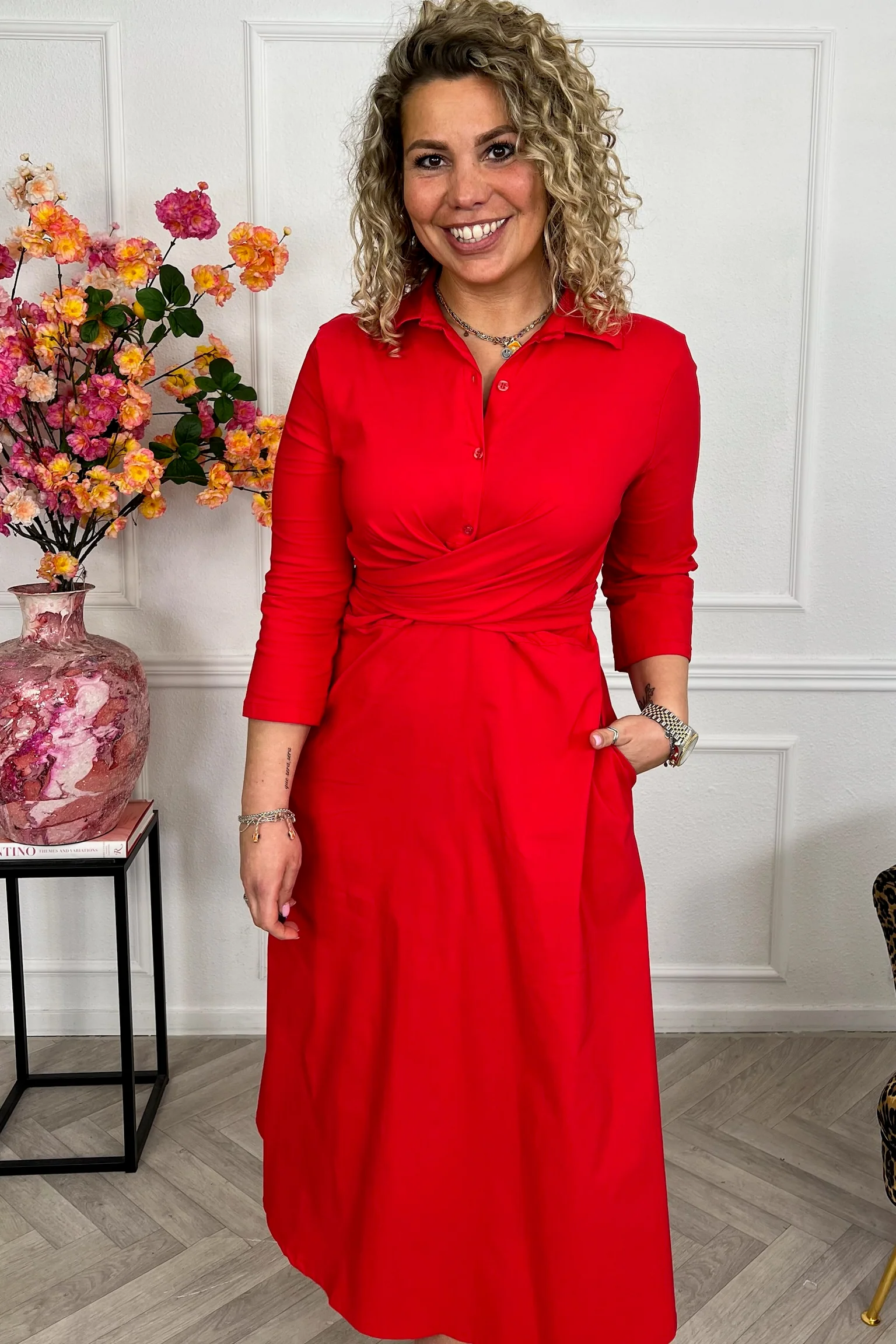 Perfect Travel Strik Dress - Red - Image 3