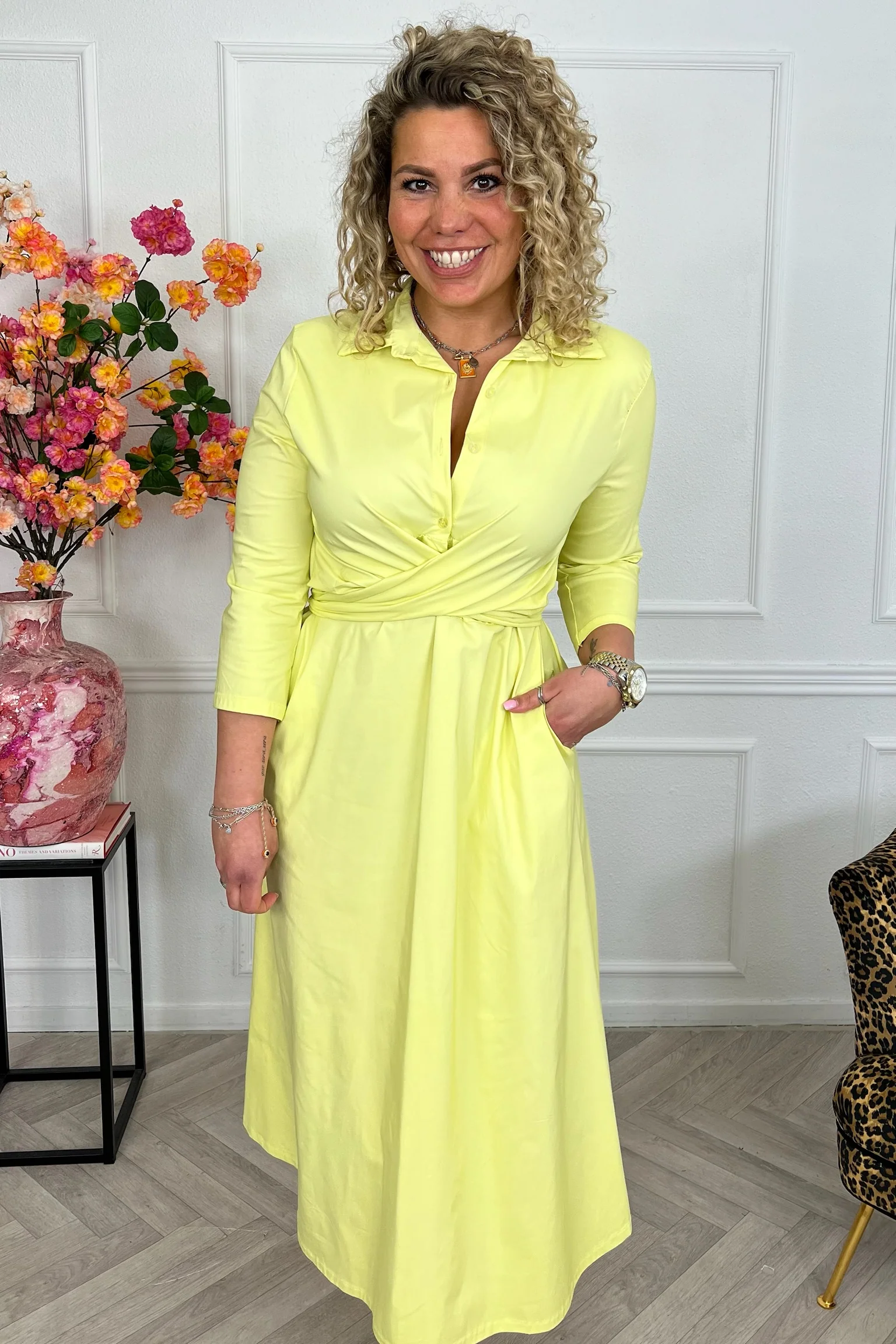 Perfect Travel Strik Dress - Yellow - Image 2