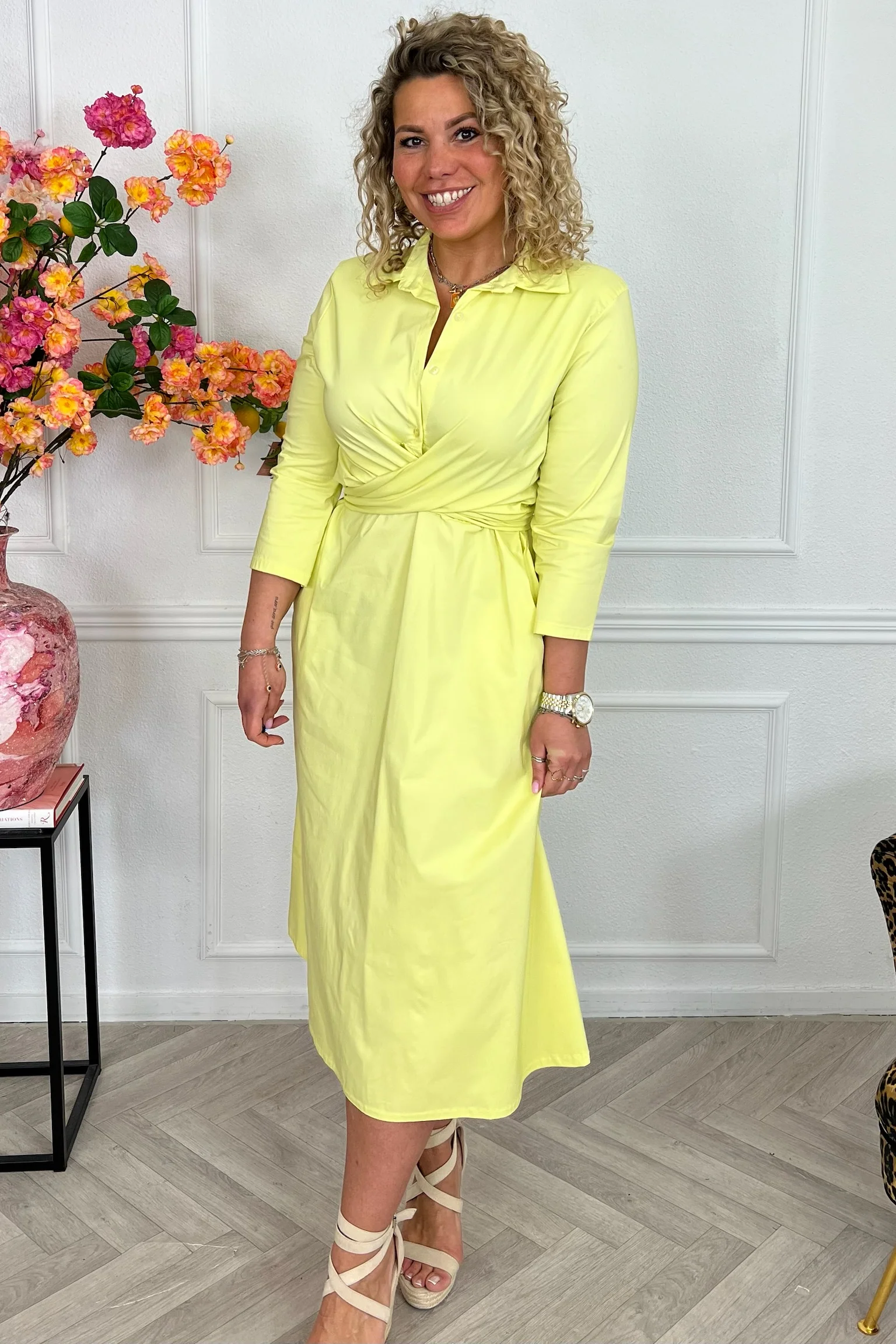 Perfect Travel Strik Dress - Yellow - Image 3