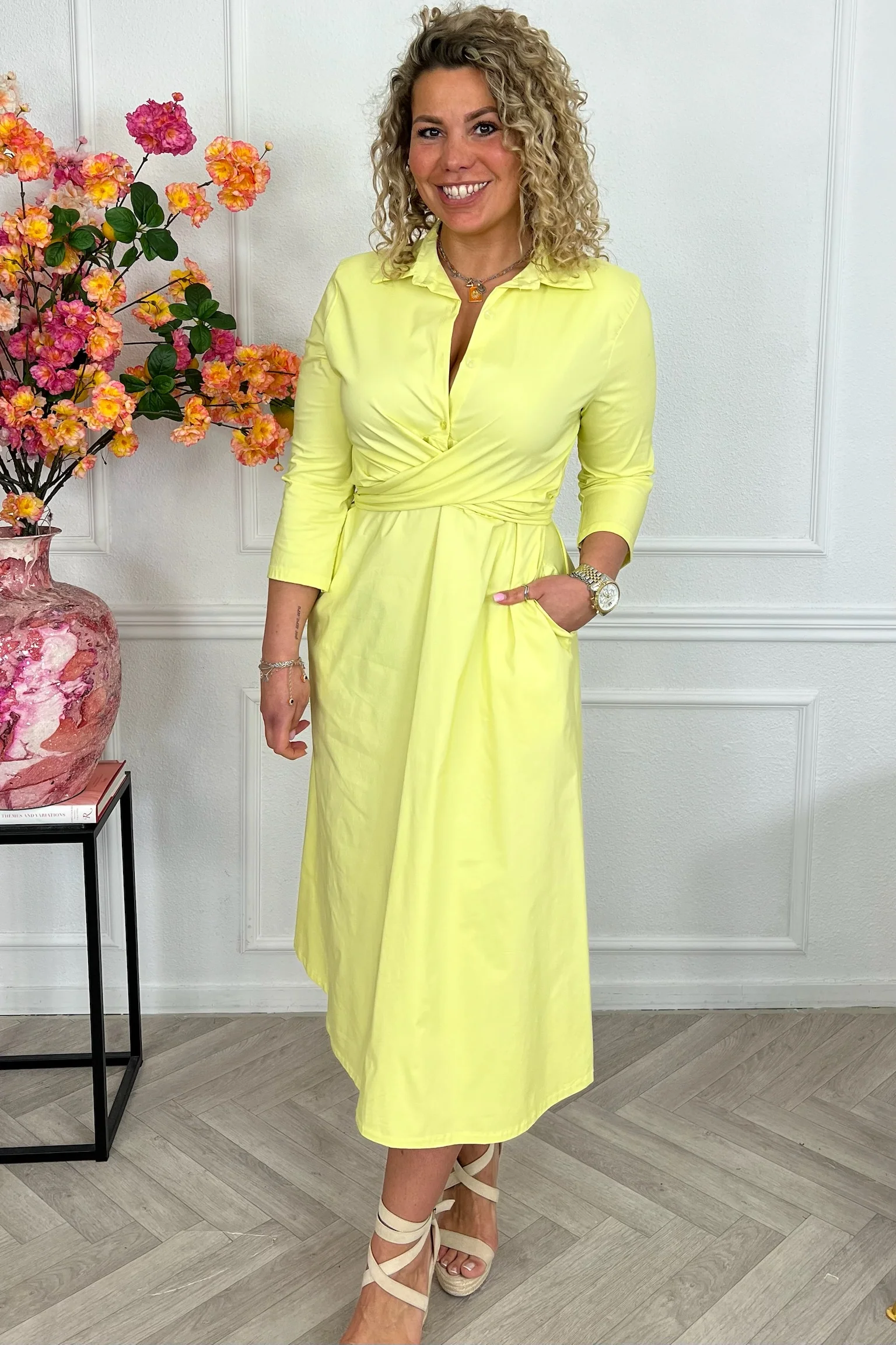 Perfect Travel Strik Dress - Yellow - Image 4