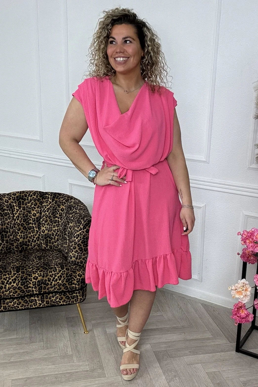 Perfect Waterfall Dress -  Cotton Pink - Image 2