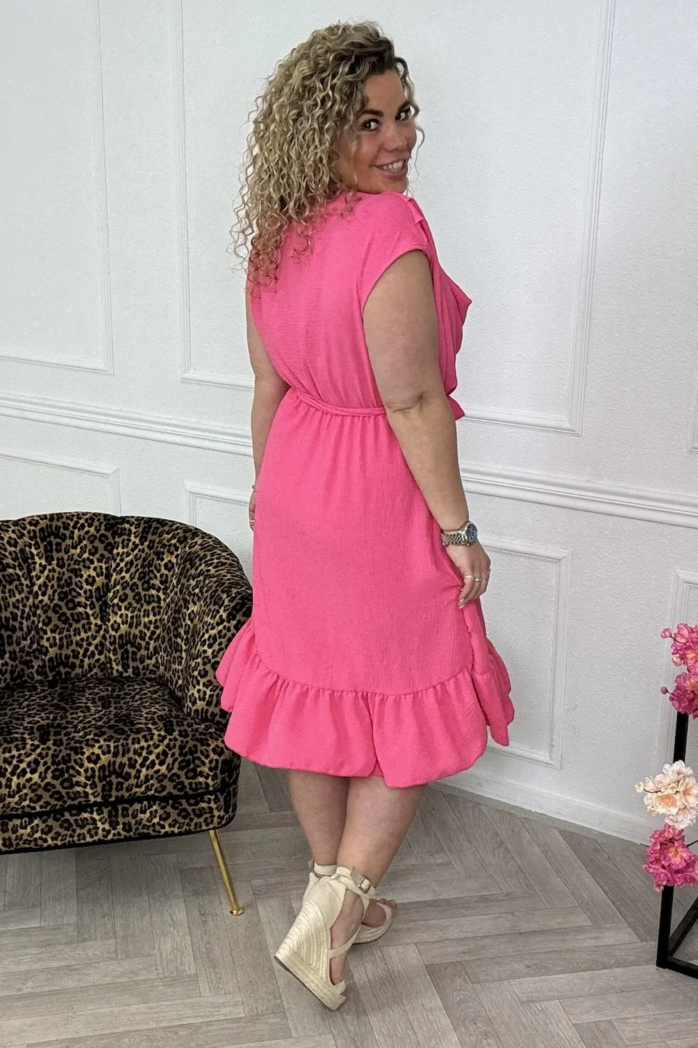 Perfect Waterfall Dress -  Cotton Pink - Image 3