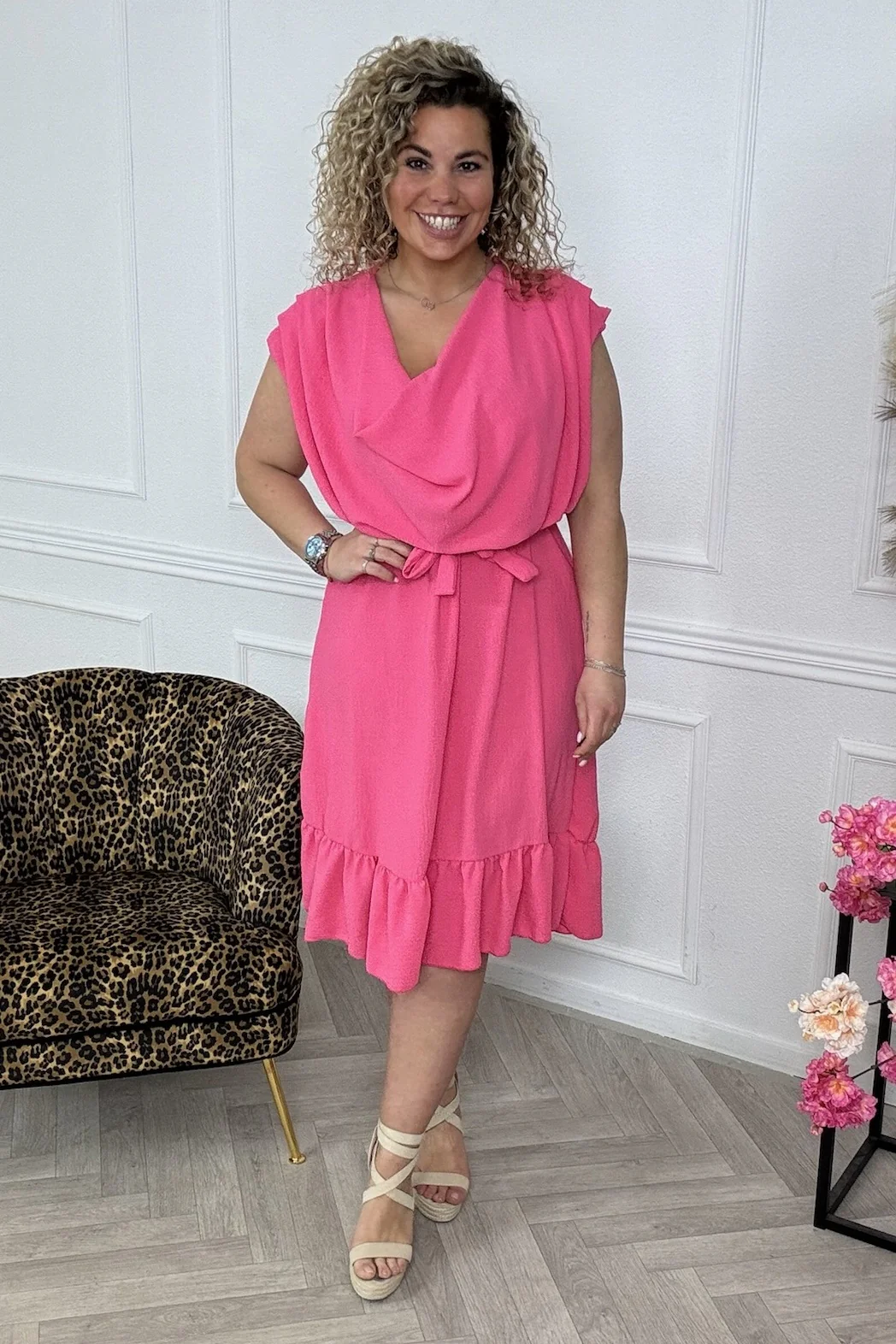 Perfect Waterfall Dress -  Cotton Pink - Image 4