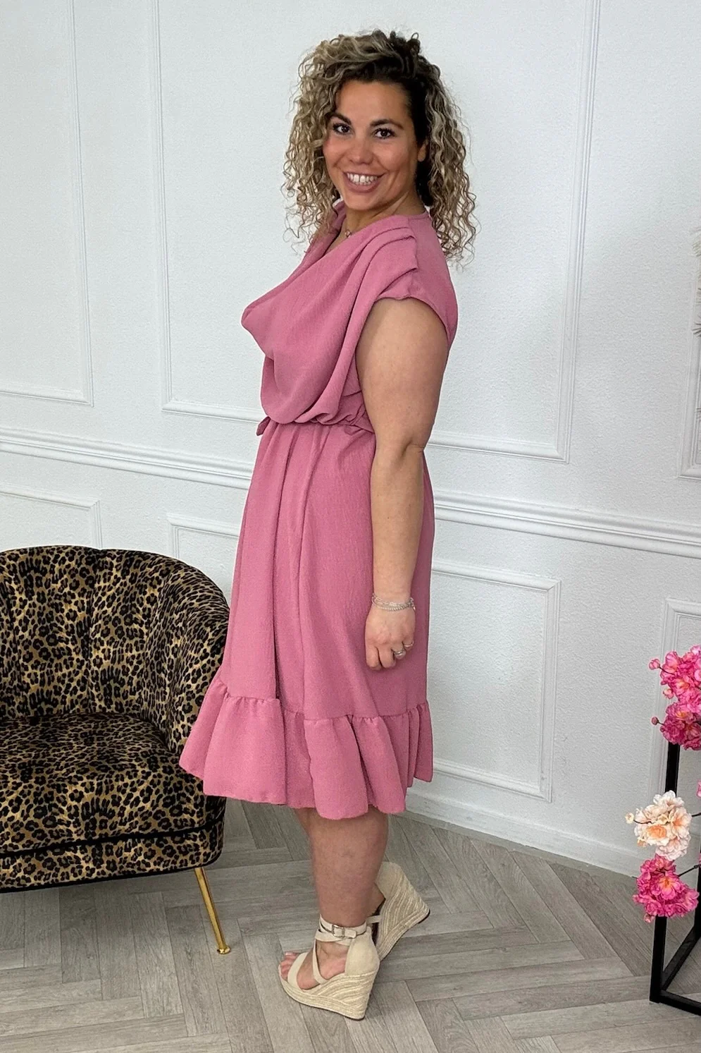 Perfect Waterfall Dress - Dusty Pink - Image 2
