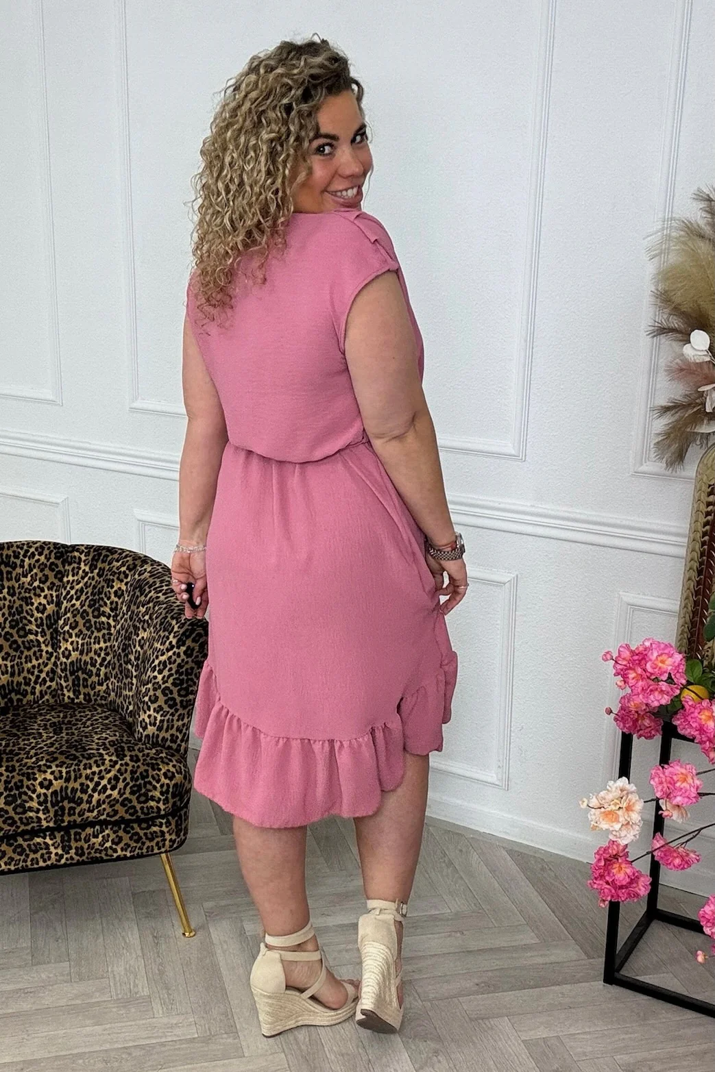 Perfect Waterfall Dress - Dusty Pink - Image 3