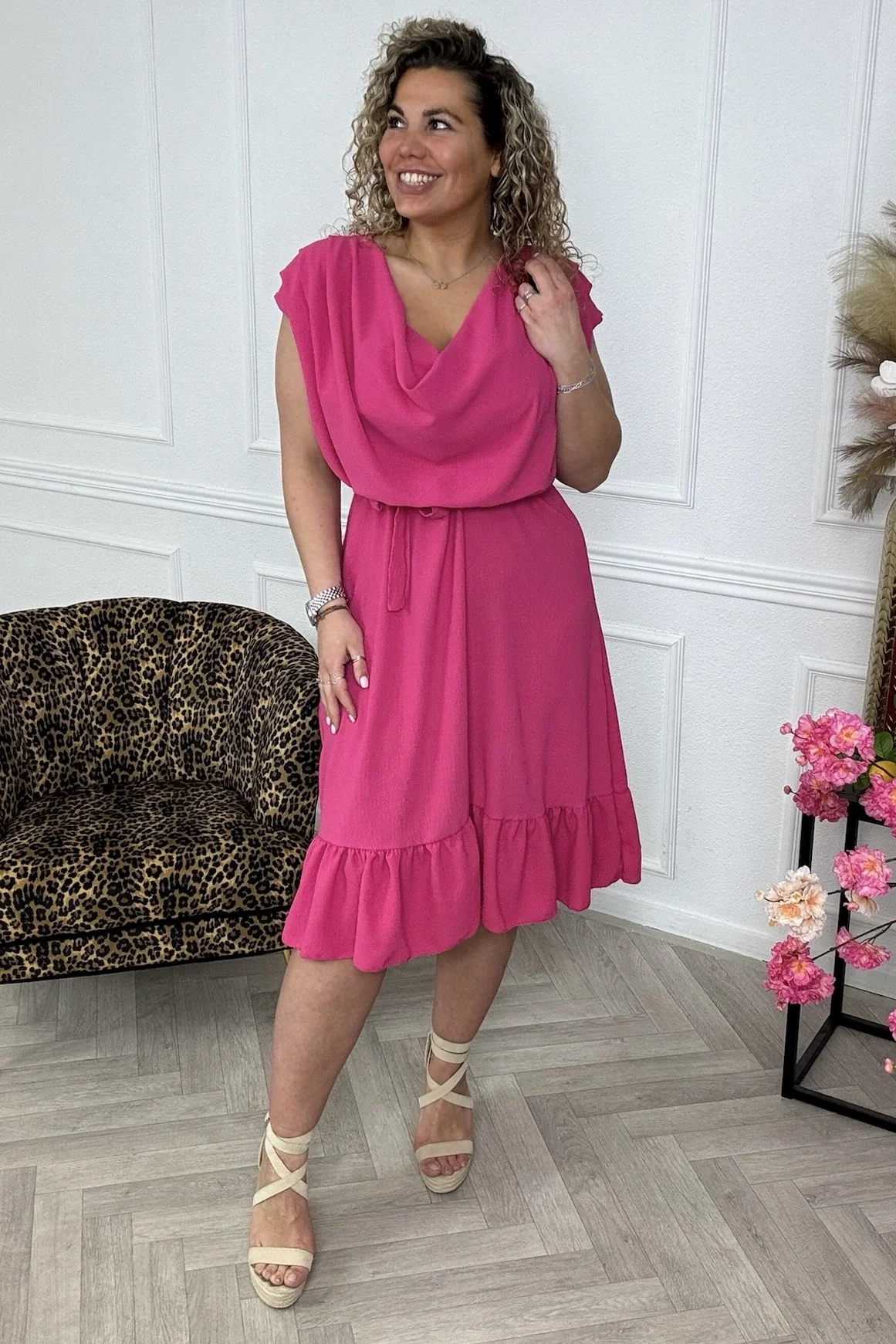 Perfect Waterfall Dress - Fuchsia