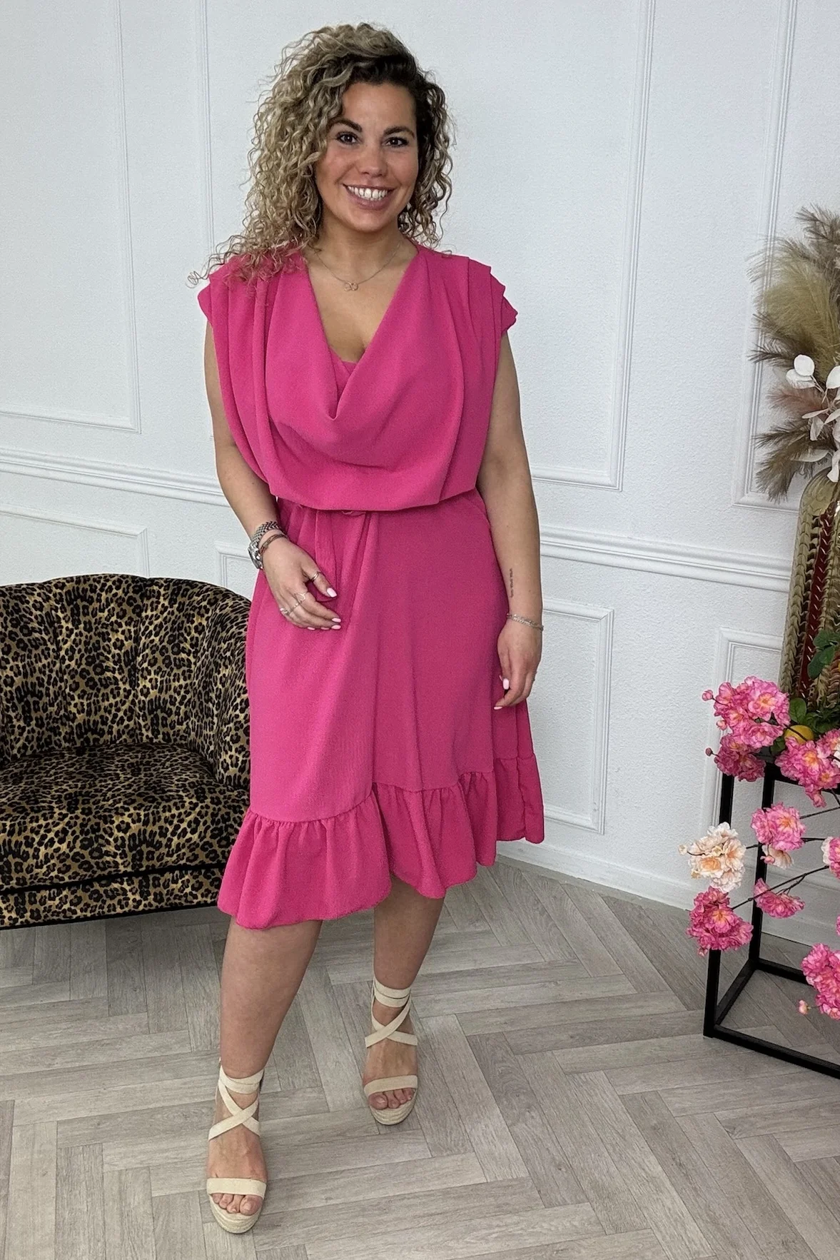 Perfect Waterfall Dress - Fuchsia - Image 2