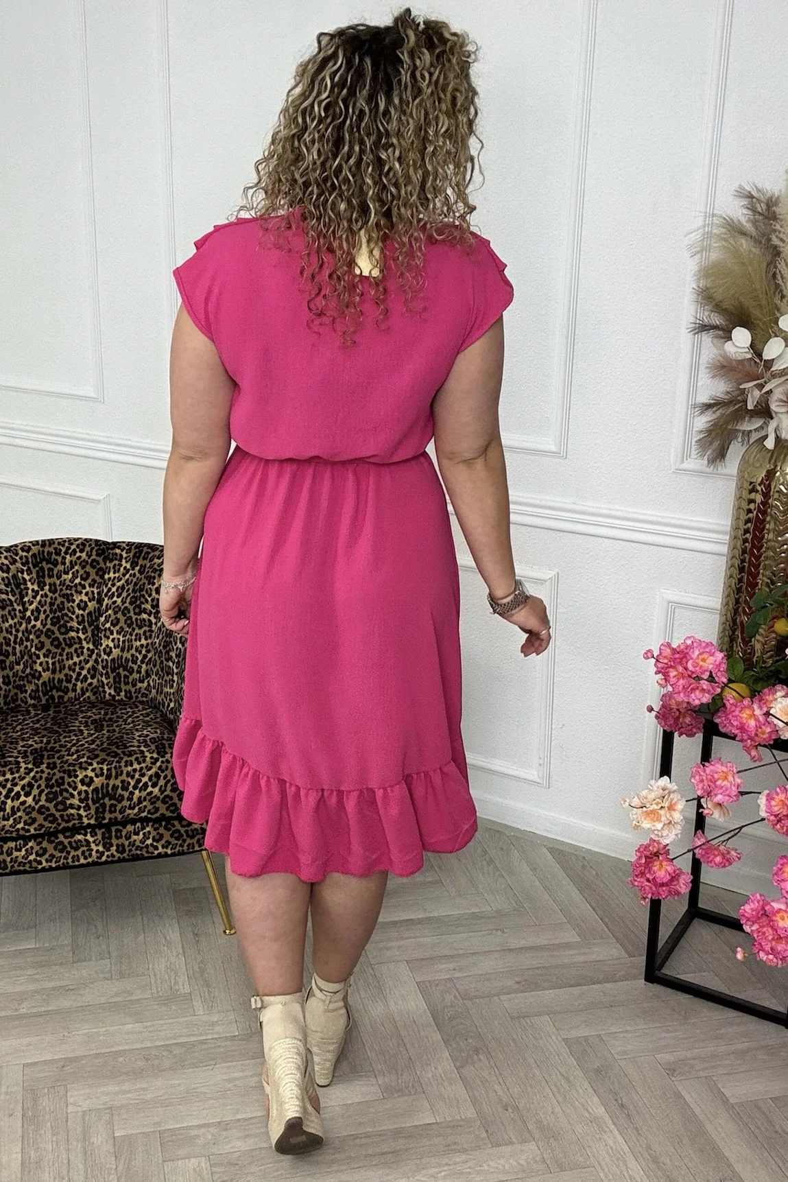 Perfect Waterfall Dress - Fuchsia - Image 3
