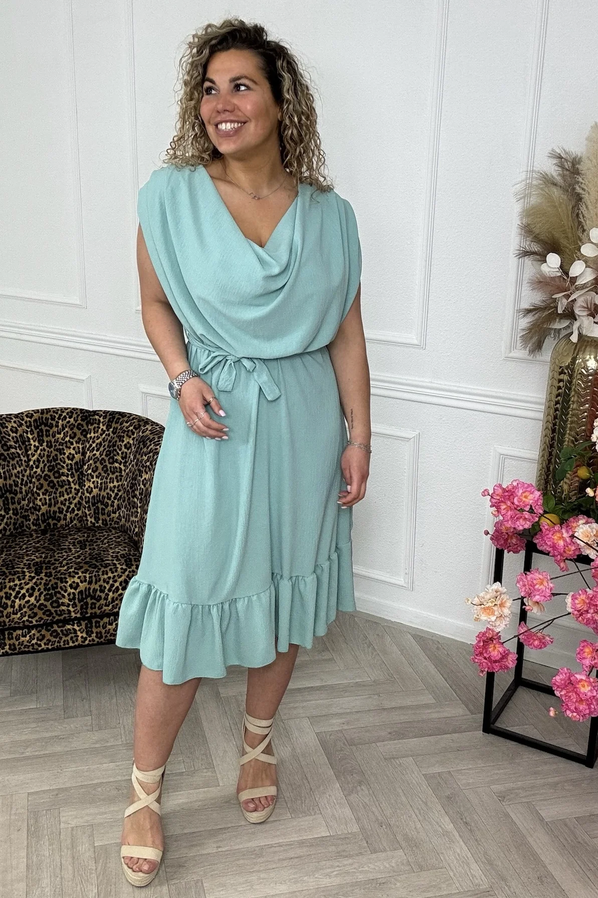 Perfect Waterfall Dress - Light Sage - Image 3