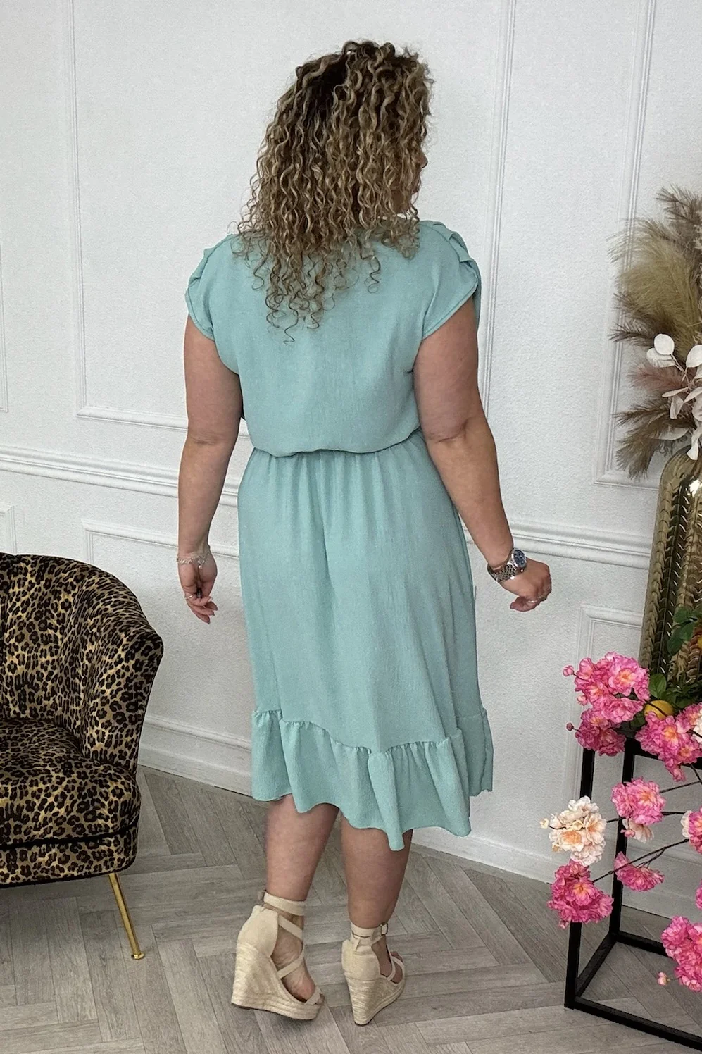 Perfect Waterfall Dress - Light Sage - Image 4