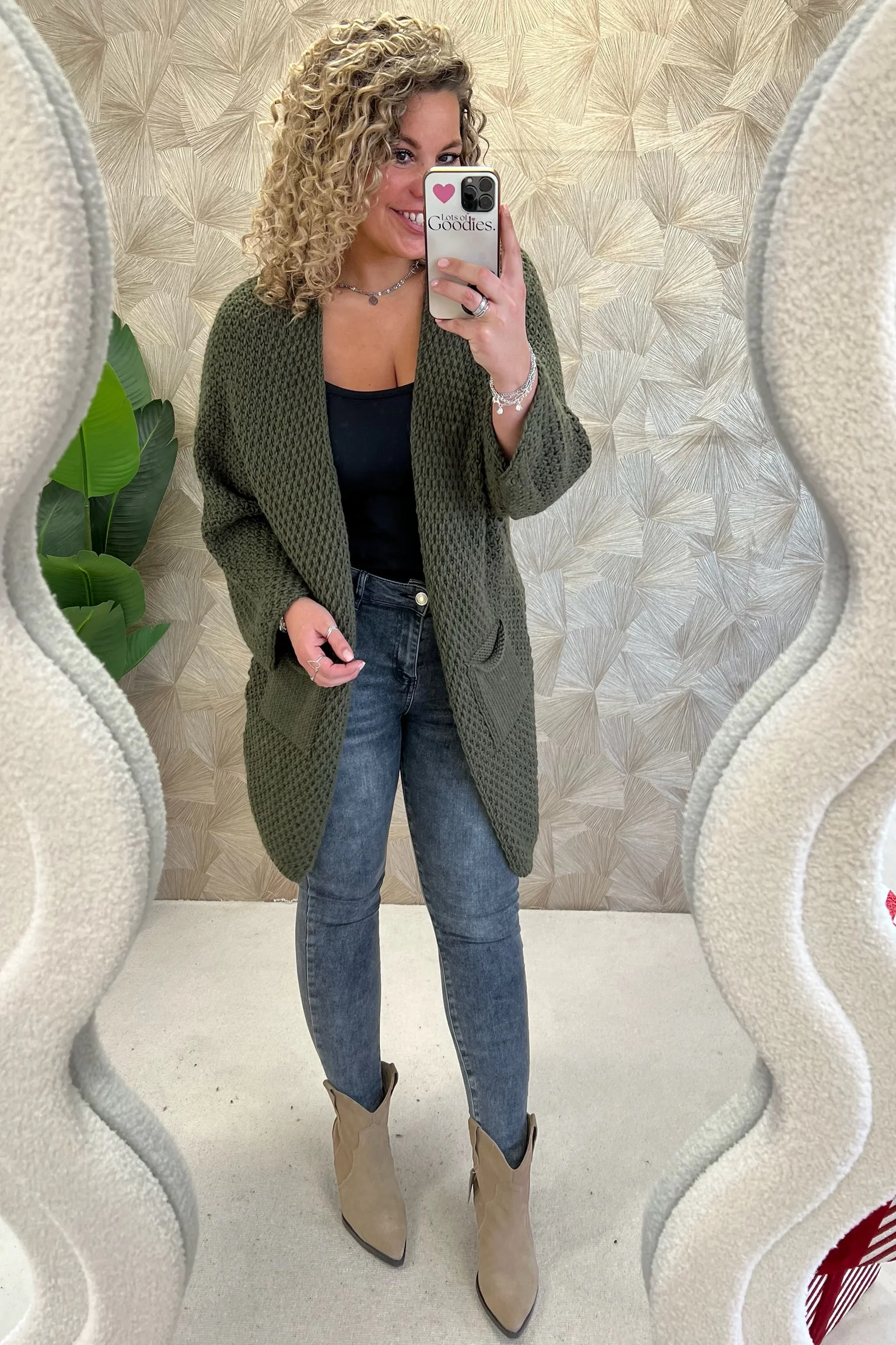 Pocket Knitted Vest - Armygreen