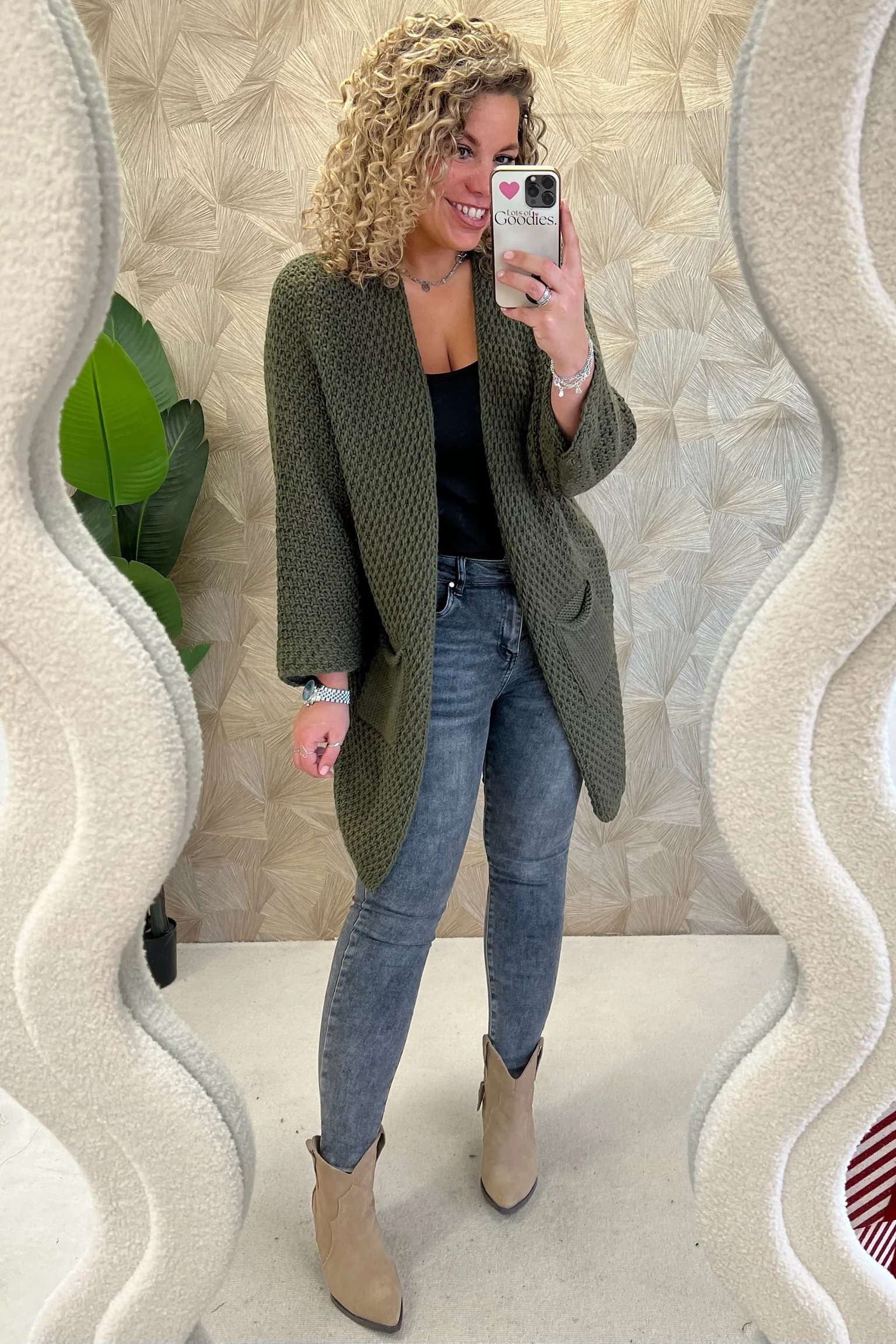 Pocket Knitted Vest - Armygreen - Image 2