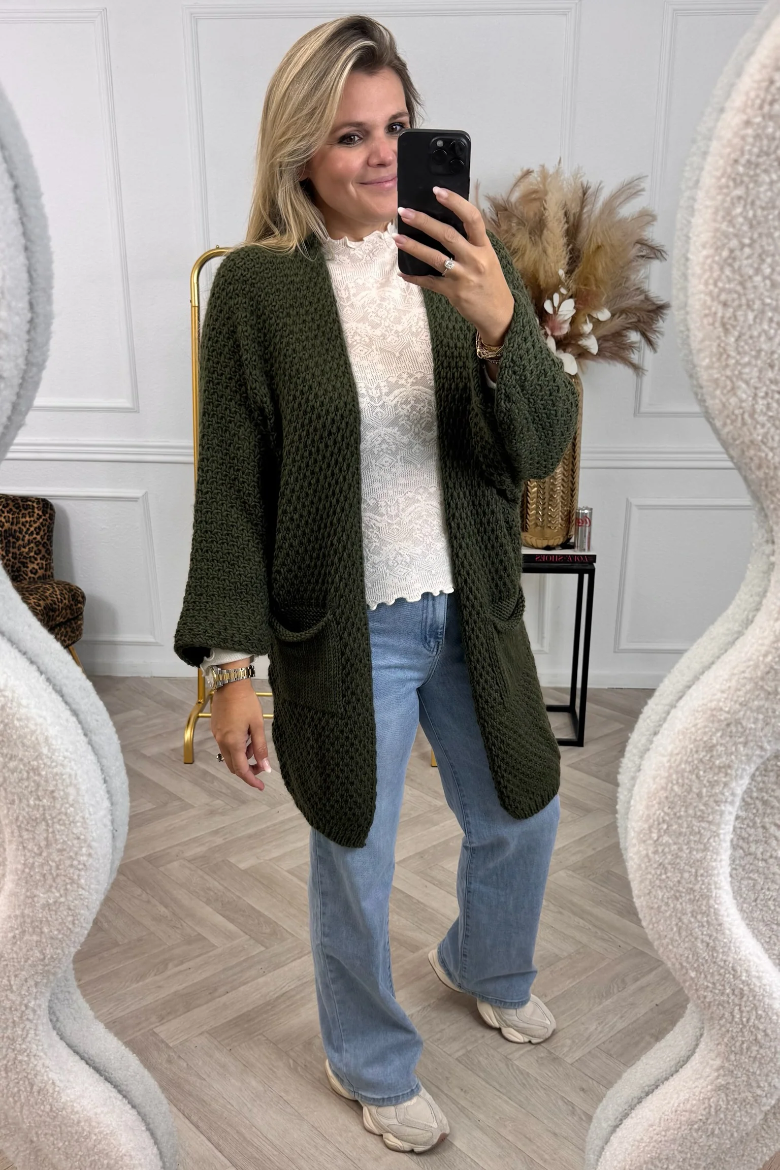 Pocket Knitted Vest - Armygreen - Image 4