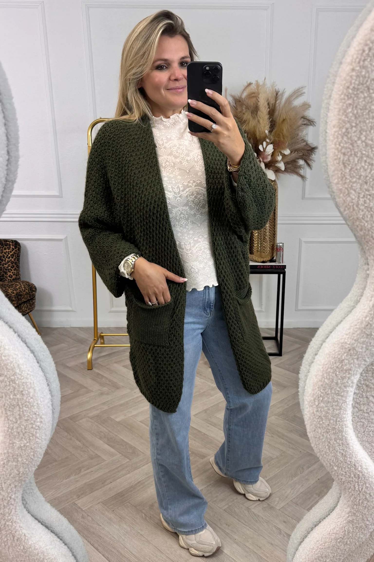 Pocket Knitted Vest - Armygreen - Image 5