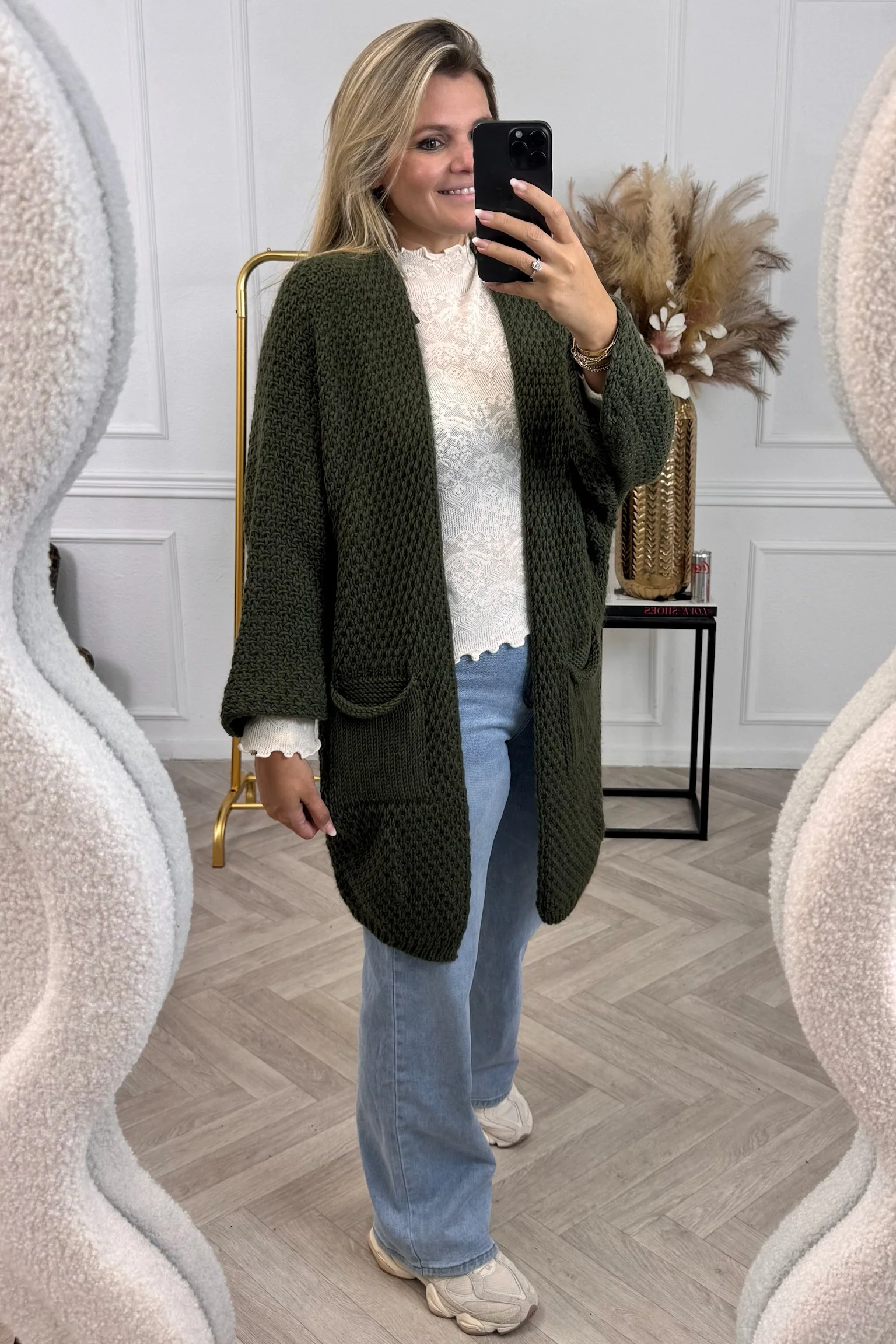 Pocket Knitted Vest - Armygreen - Image 6