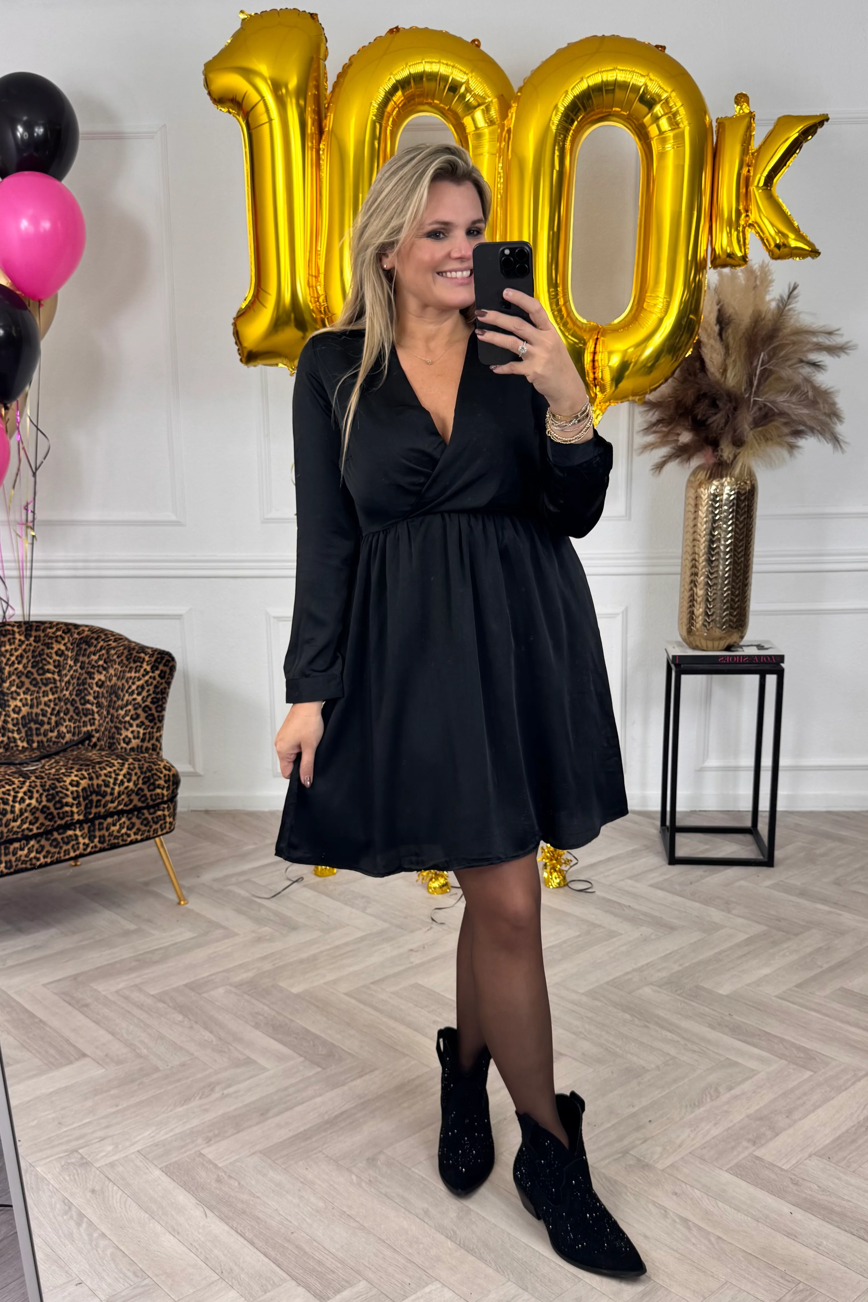 Pretty Silk Dress - Black