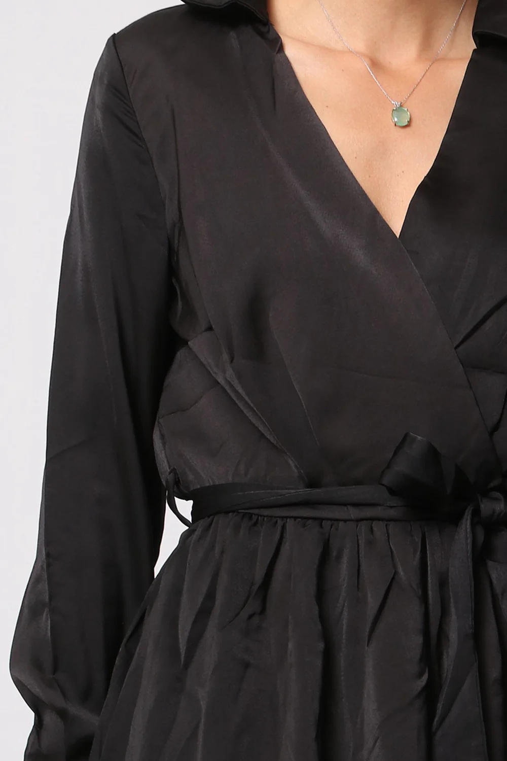 Pretty Silk Dress - Black - Image 2