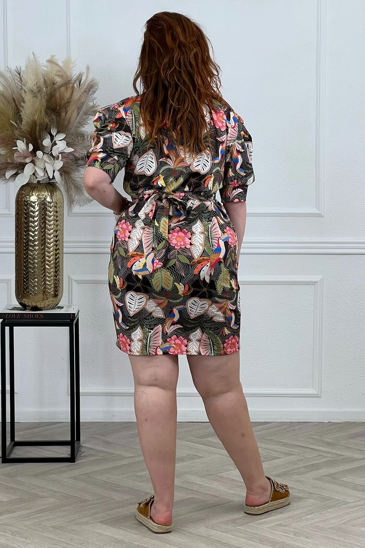 Puffy Sleeve Travel Dress - Tropical Black - Image 7
