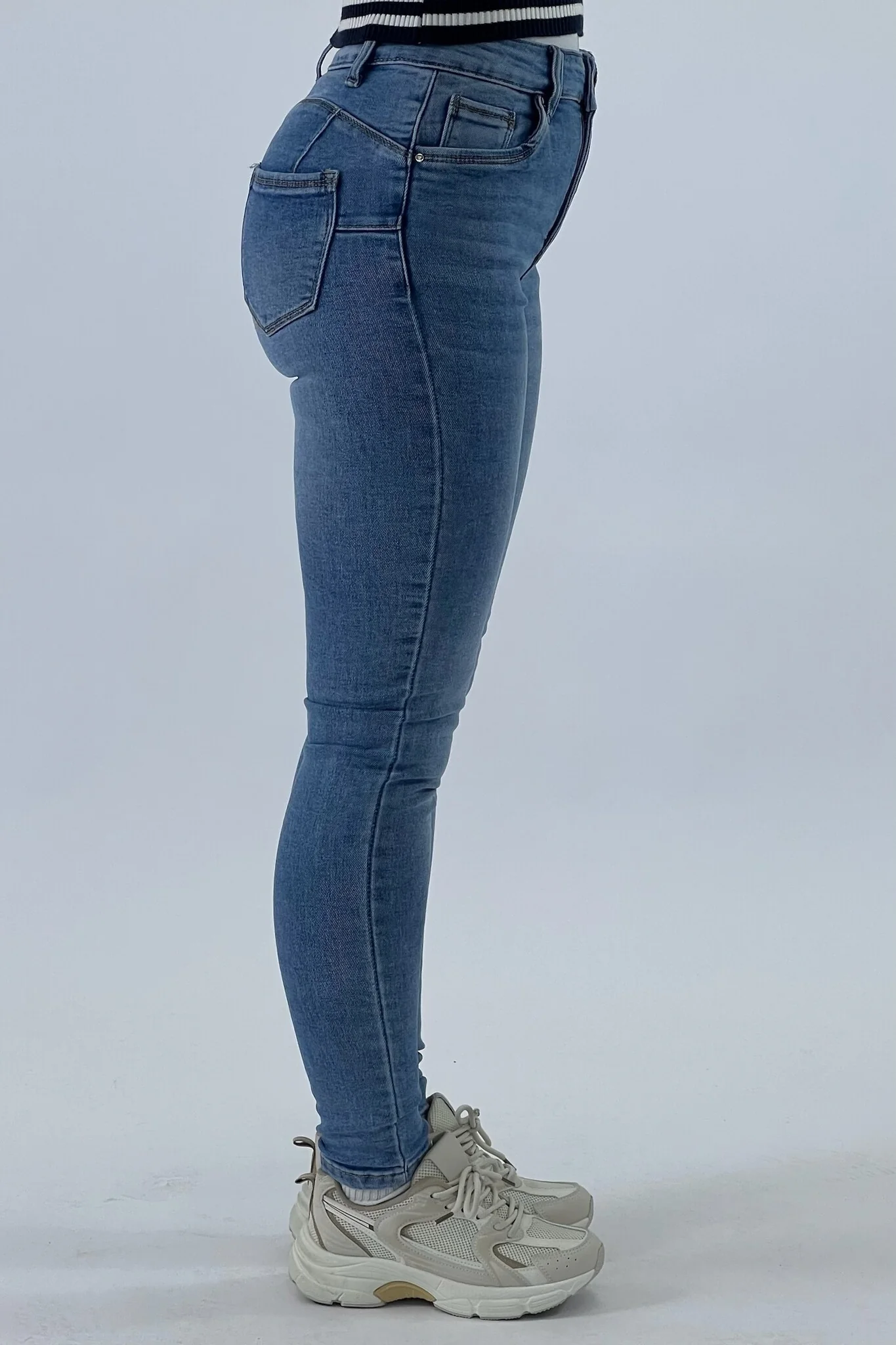 Push Up Skinny Jeans - Perfect Blue - Image 4