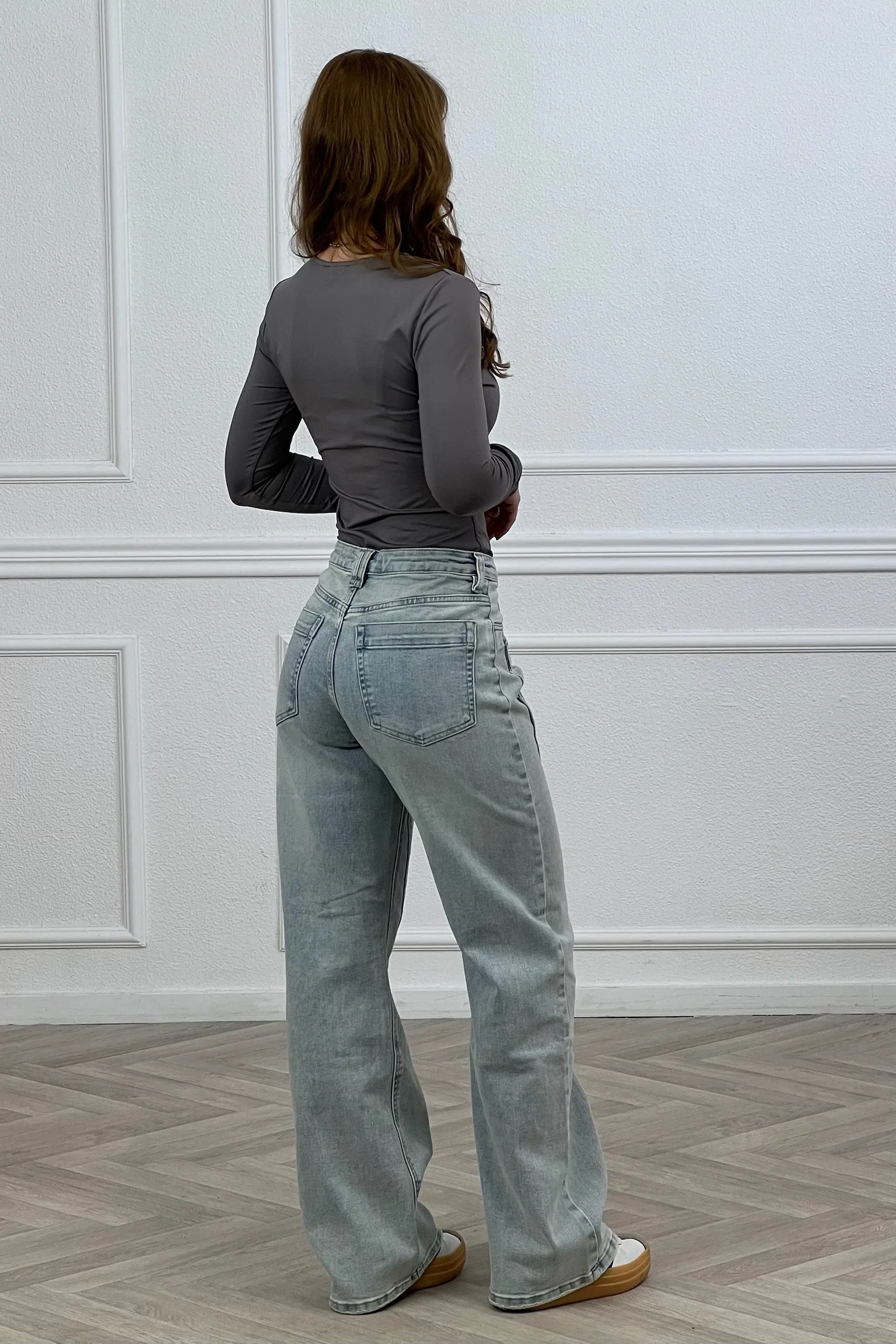 Rae Wide Leg Jeans - Denim Blue - Image 3