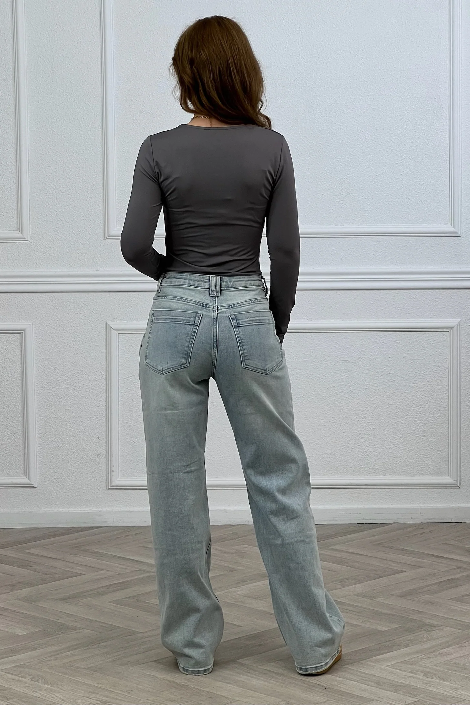 Rae Wide Leg Jeans - Denim Blue - Image 4