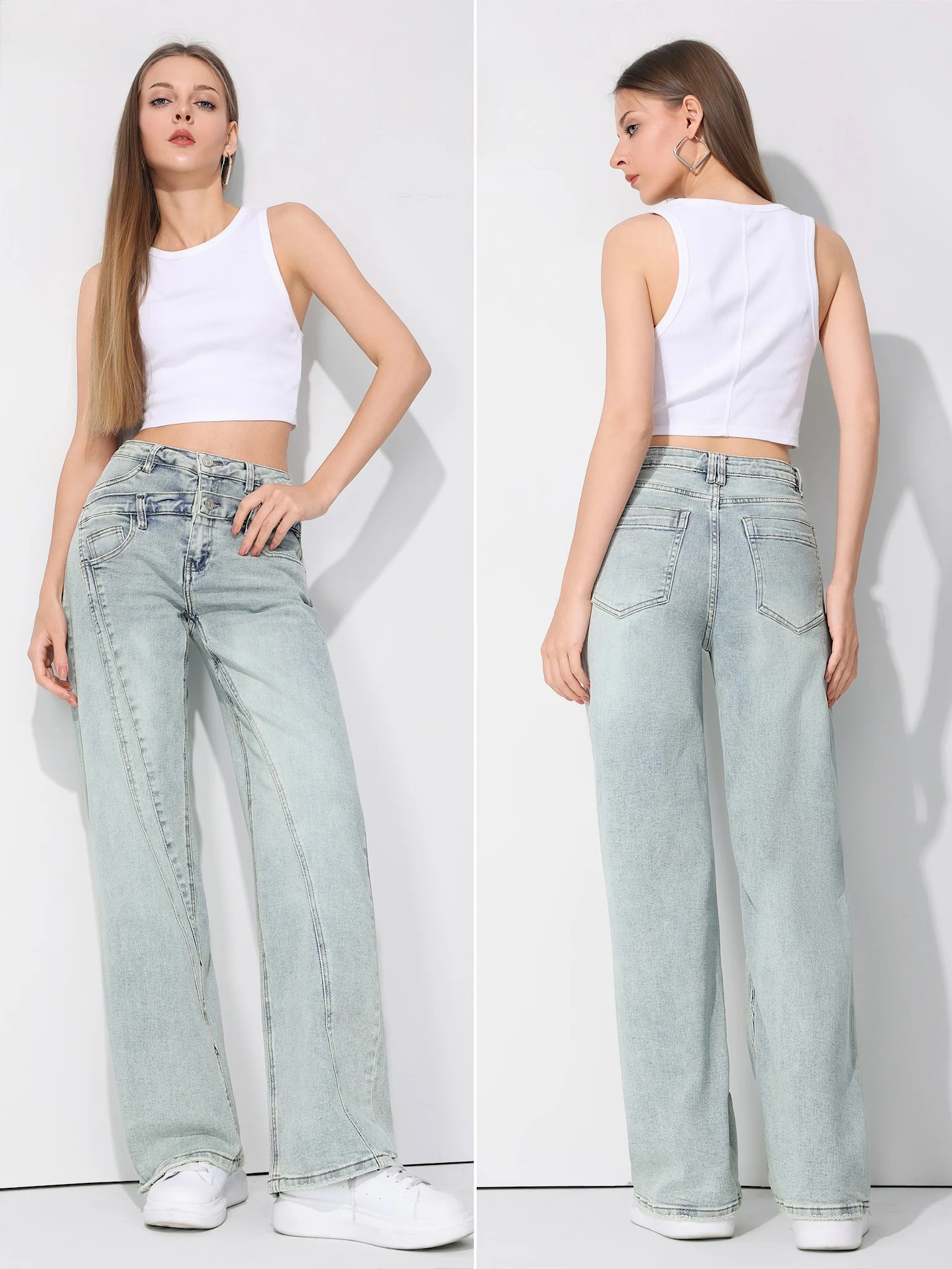 Rae Wide Leg Jeans - Vintage Blue