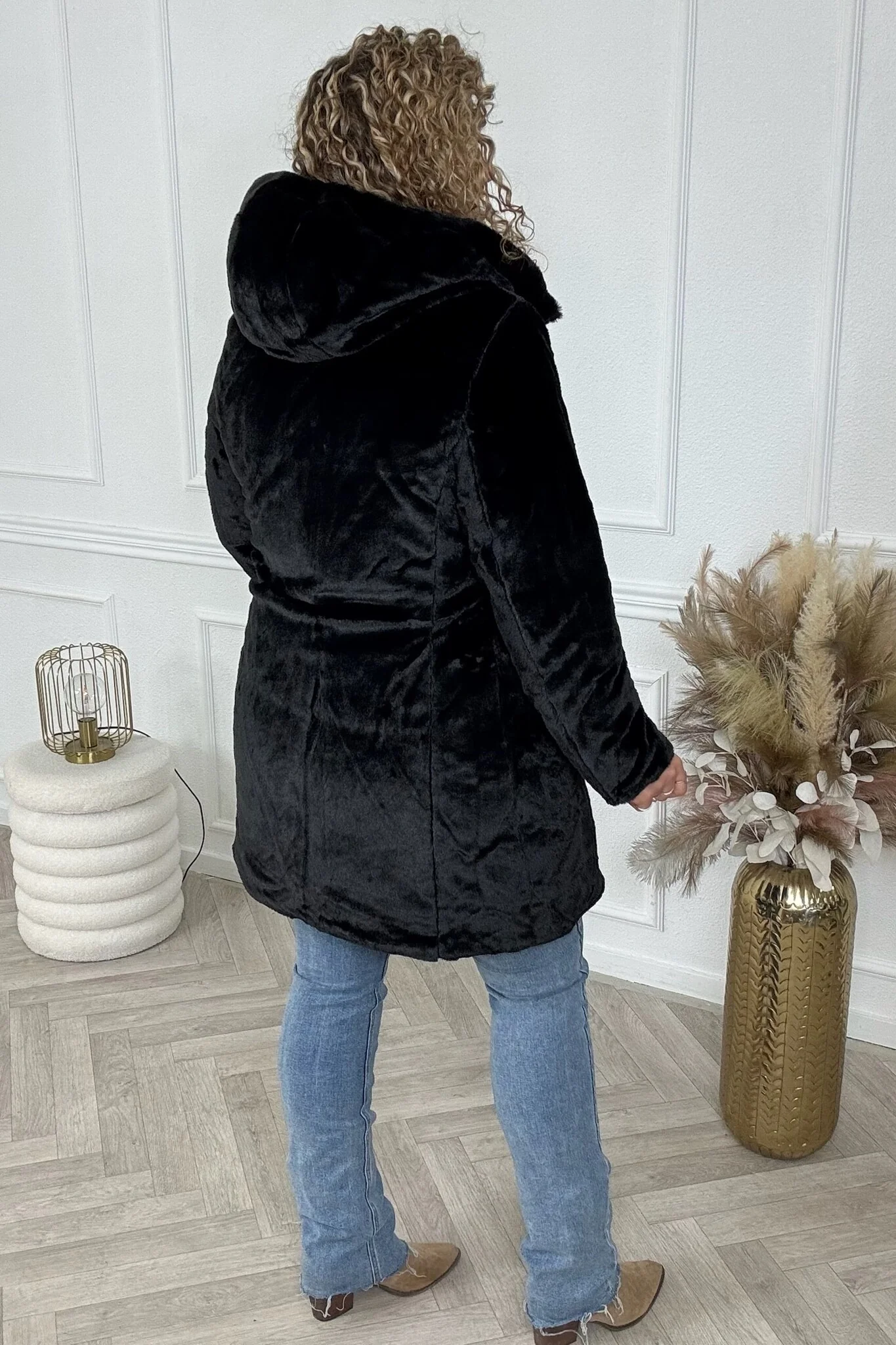 Reversible Winter Coat - Black - Image 3