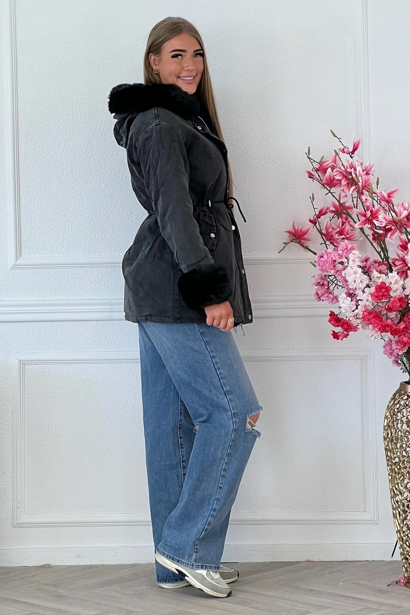 Reversible Winter Coat - Black/Black - Image 3