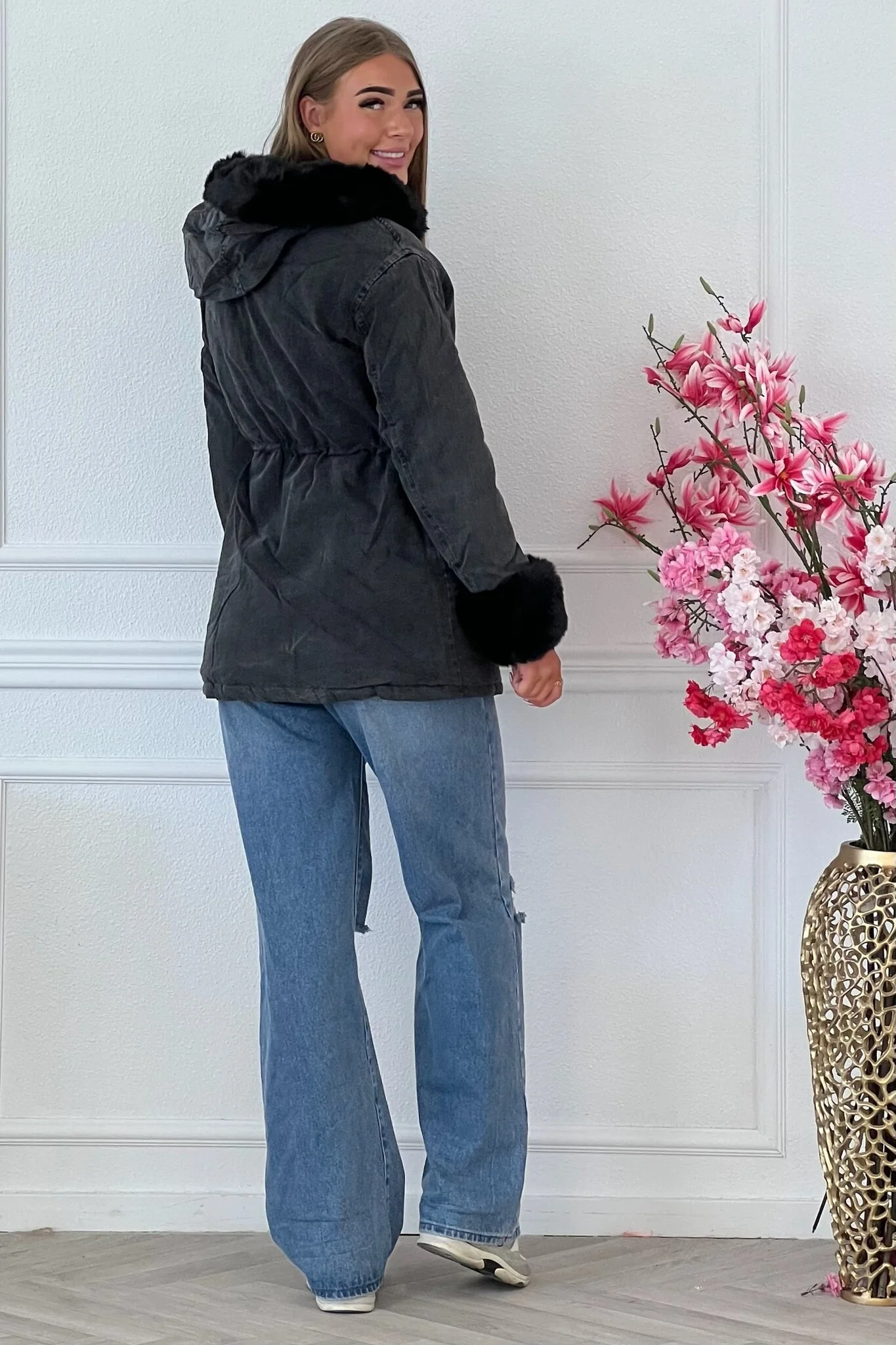 Reversible Winter Coat - Black/Black - Image 4