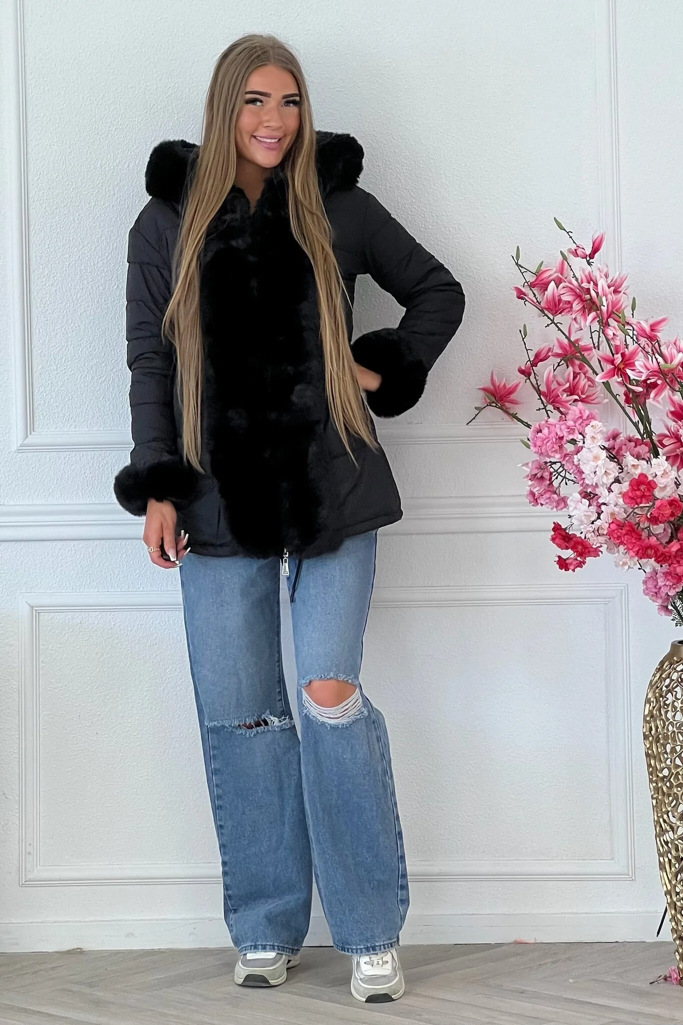 Reversible Winter Coat - Black/Black - Image 5