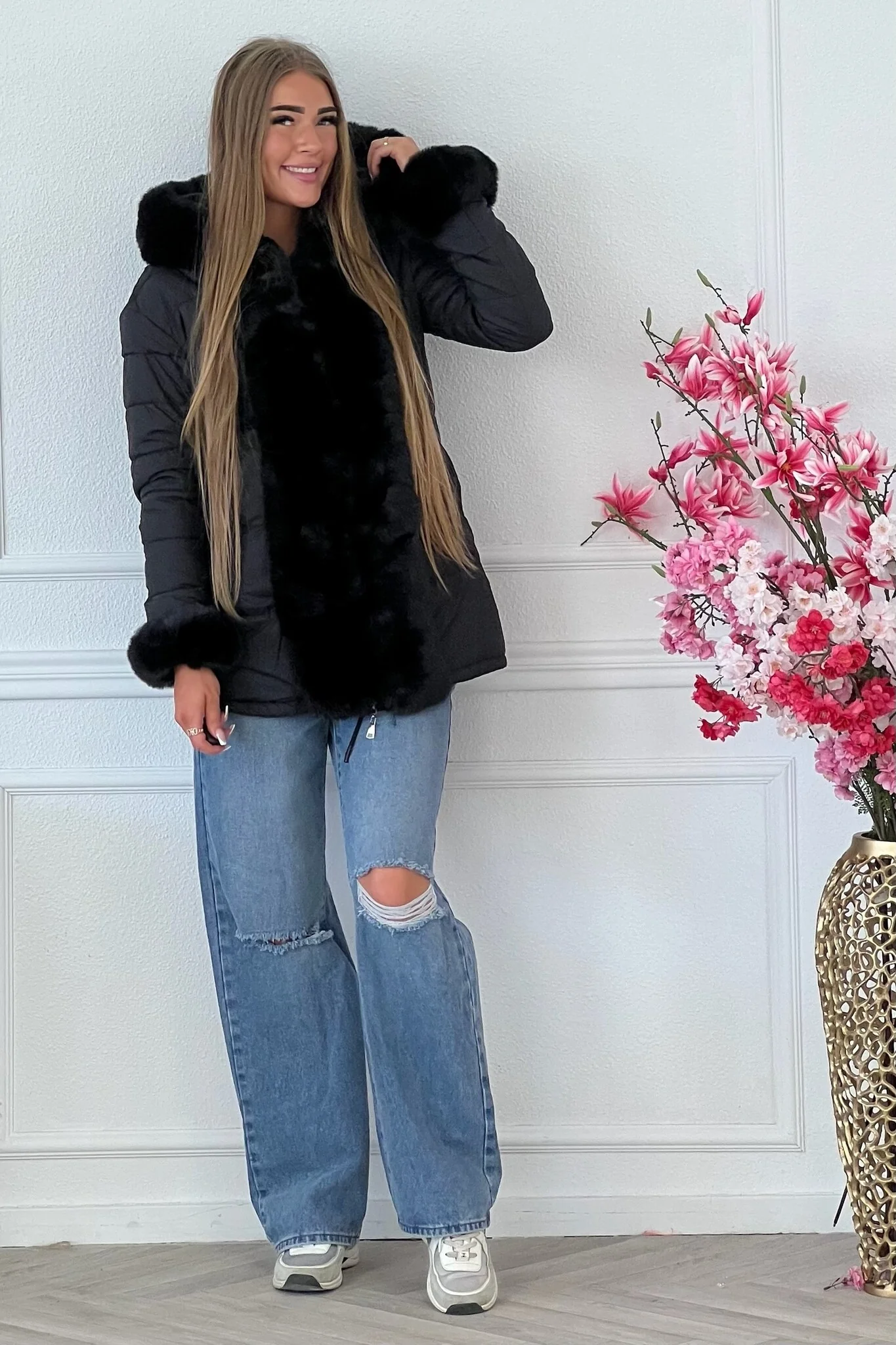 Reversible Winter Coat - Black/Black - Image 6