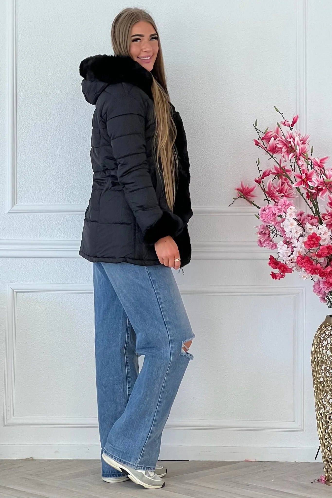 Reversible Winter Coat - Black/Black - Image 7