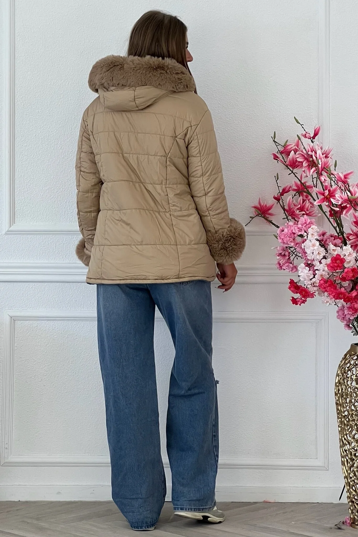 Reversible Winter Coat - Blue/Taupe - Image 7