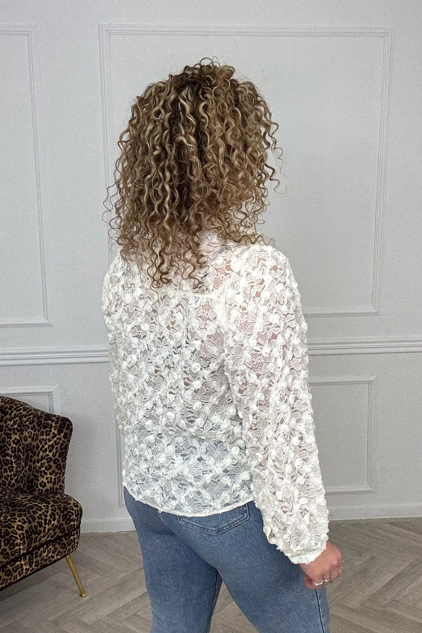 Romantic Rose Blouse - Beige - Image 4