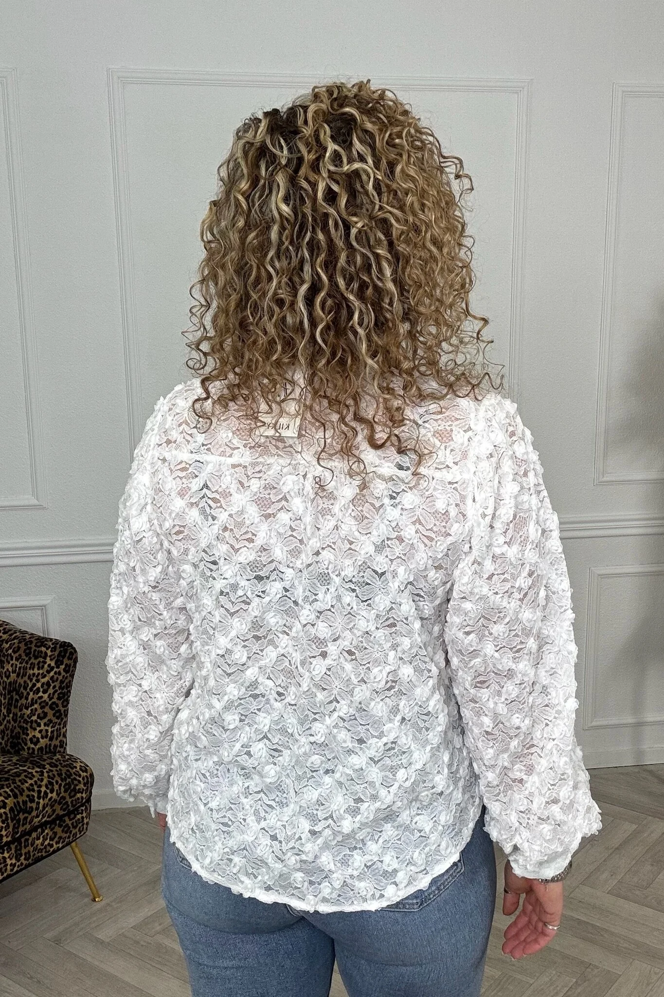 Romantic Rose Blouse - White - Image 4