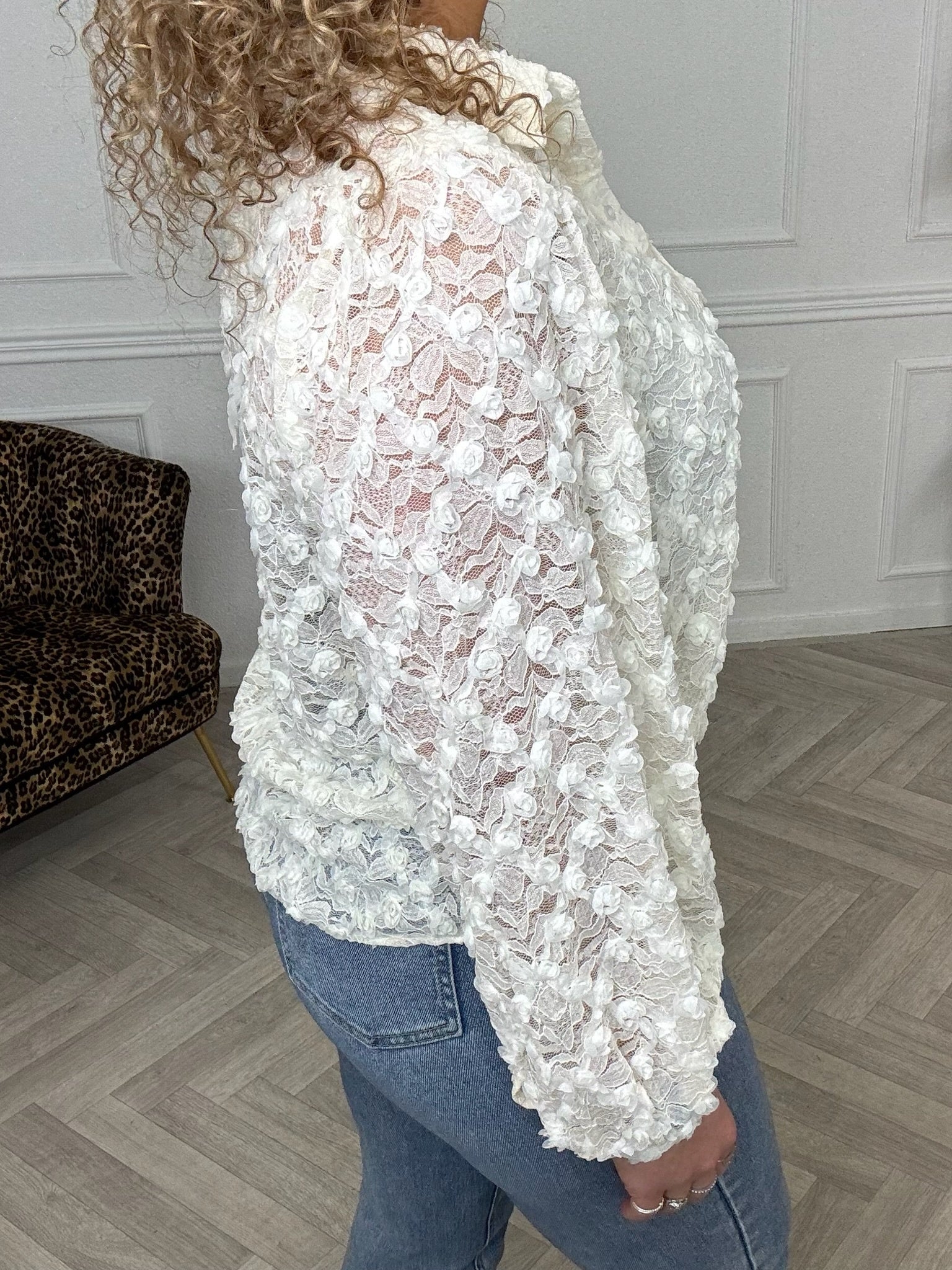 Romantic Rose Blouse - White - Image 5
