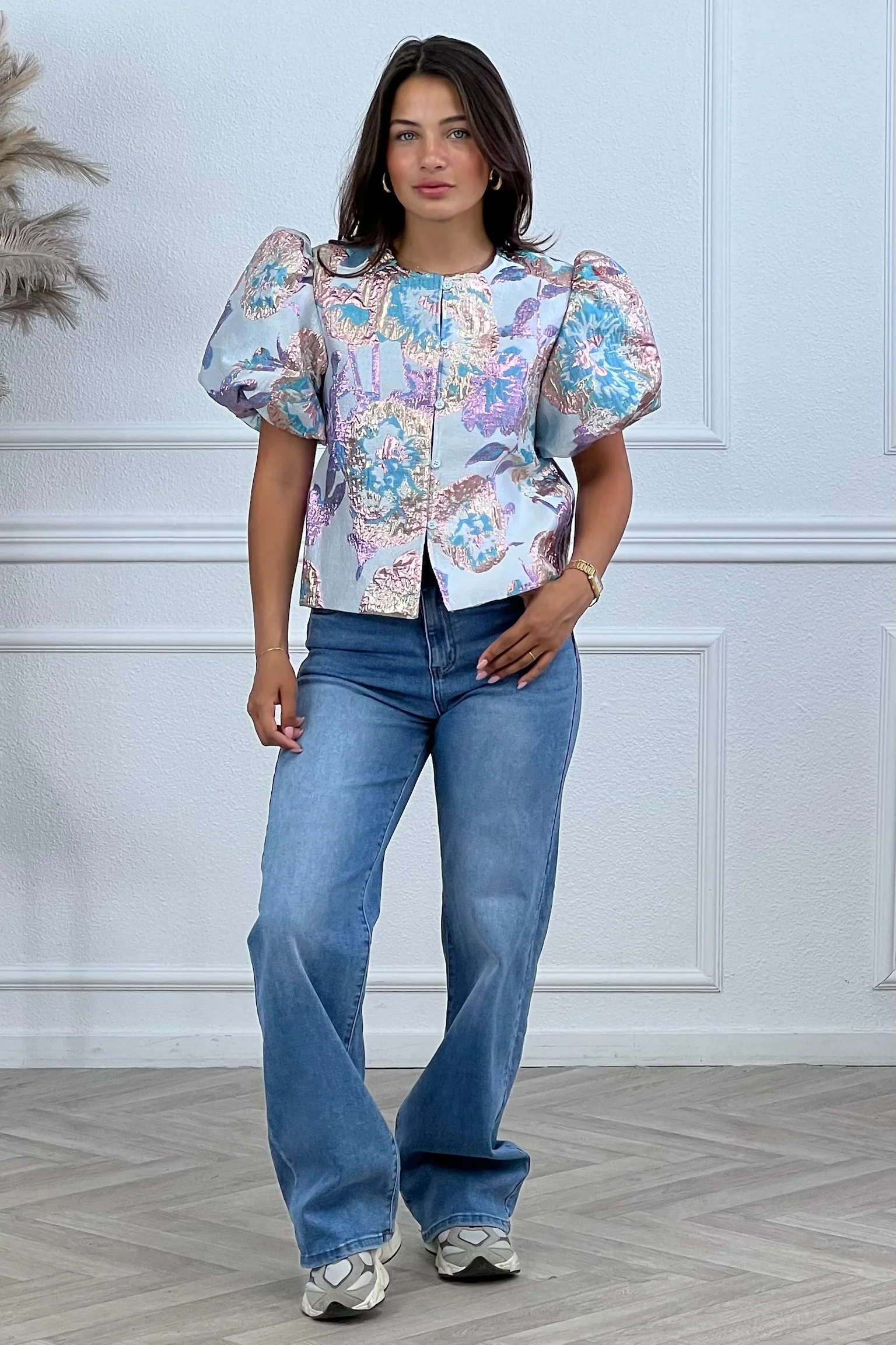 Romy Flower Blouse - Blue - Image 3