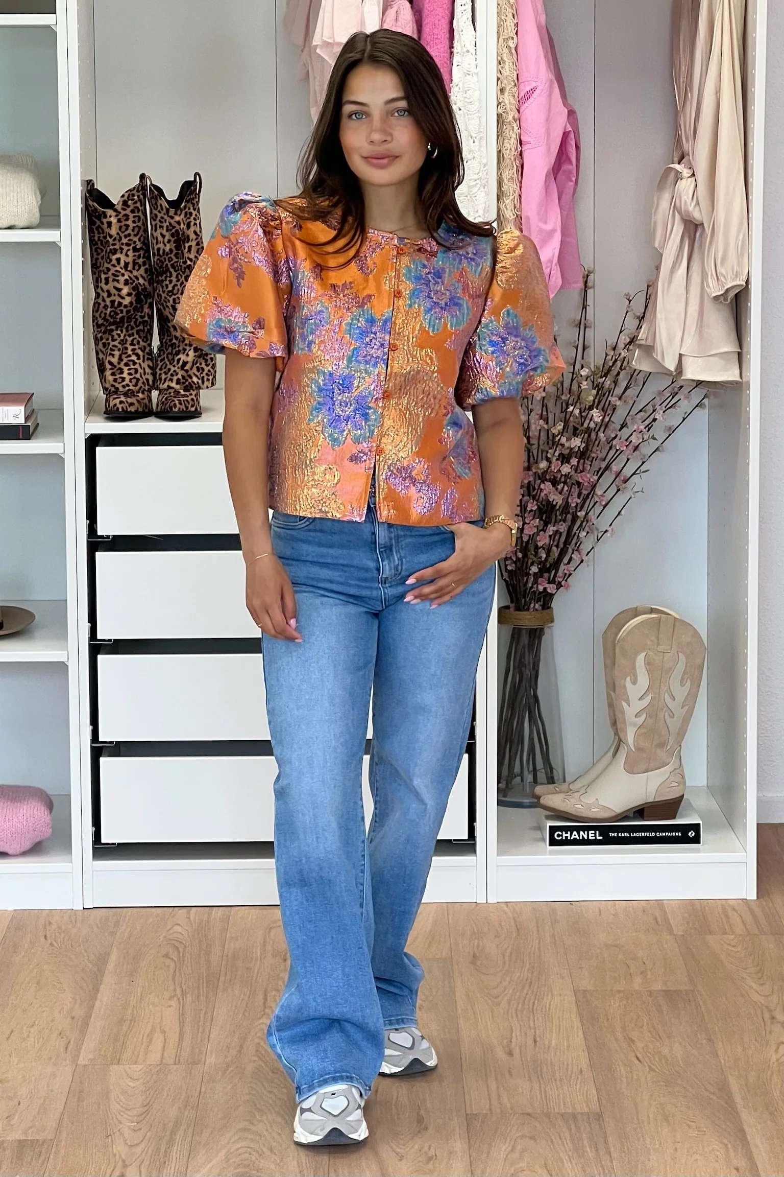 Romy Flower Blouse - Orange - Image 2