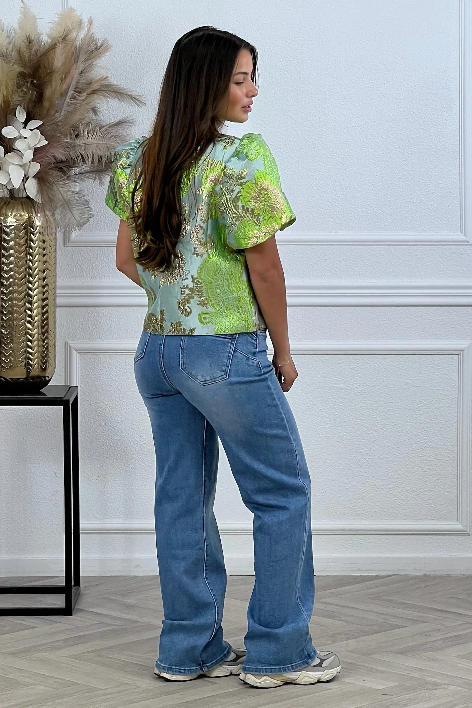 Romy Flower Blouse - Sage - Image 3