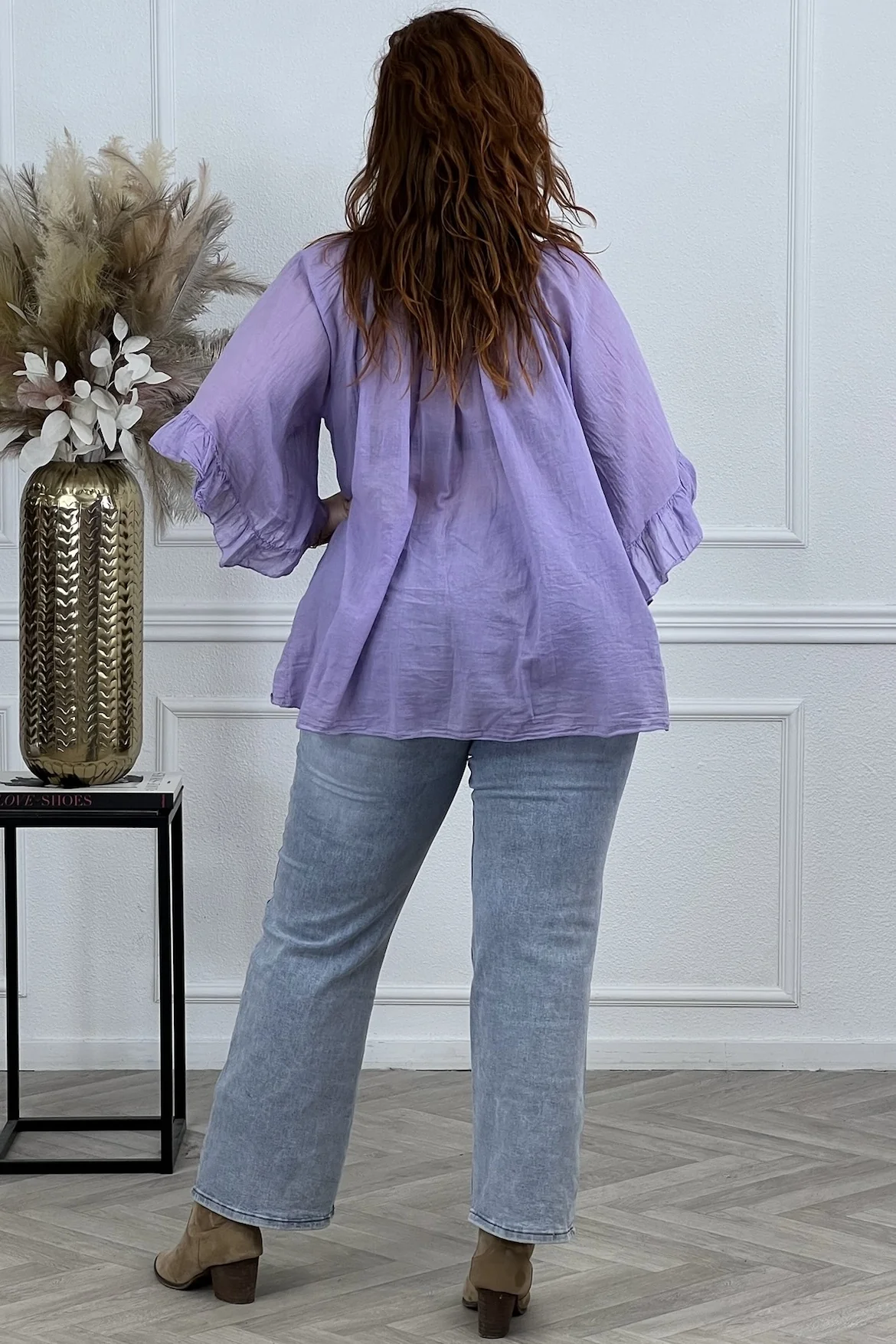 Ruffle Sleeve Blouse - Lila - Image 4
