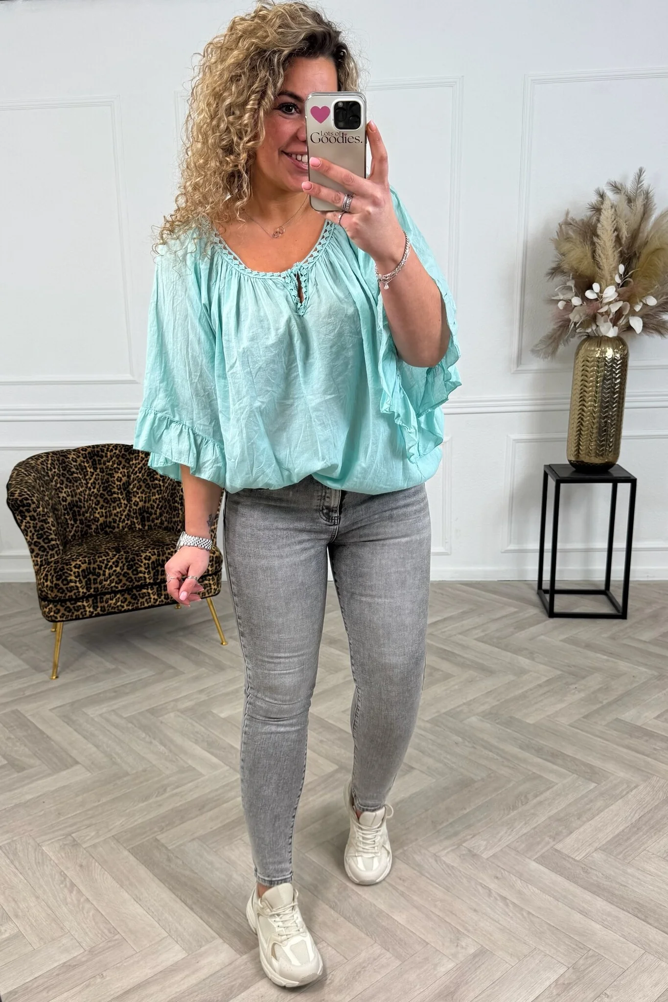 Ruffle Sleeve Blouse - Mint