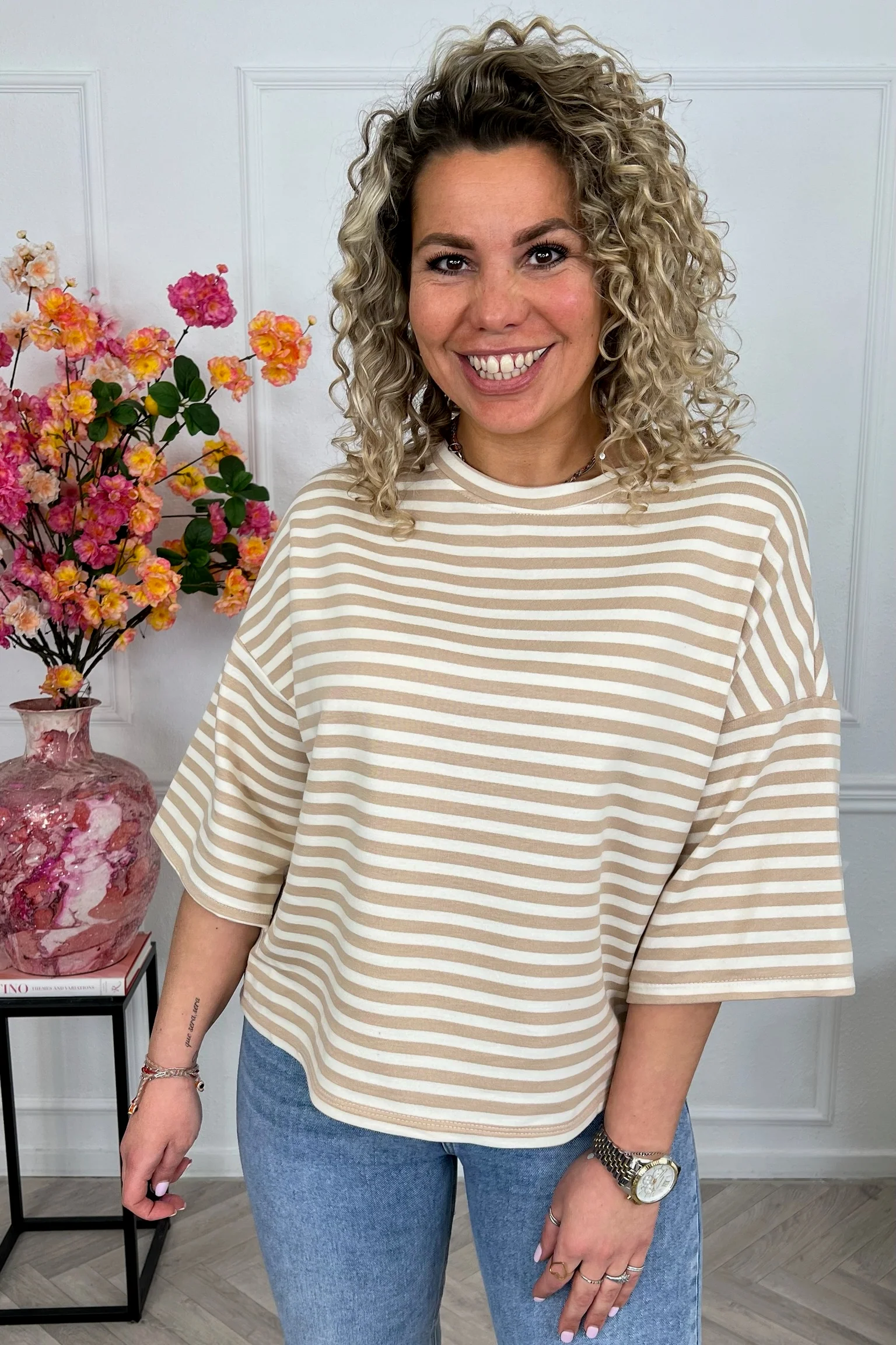 Salut Striped Shirt - Beige/Taupe - Image 3