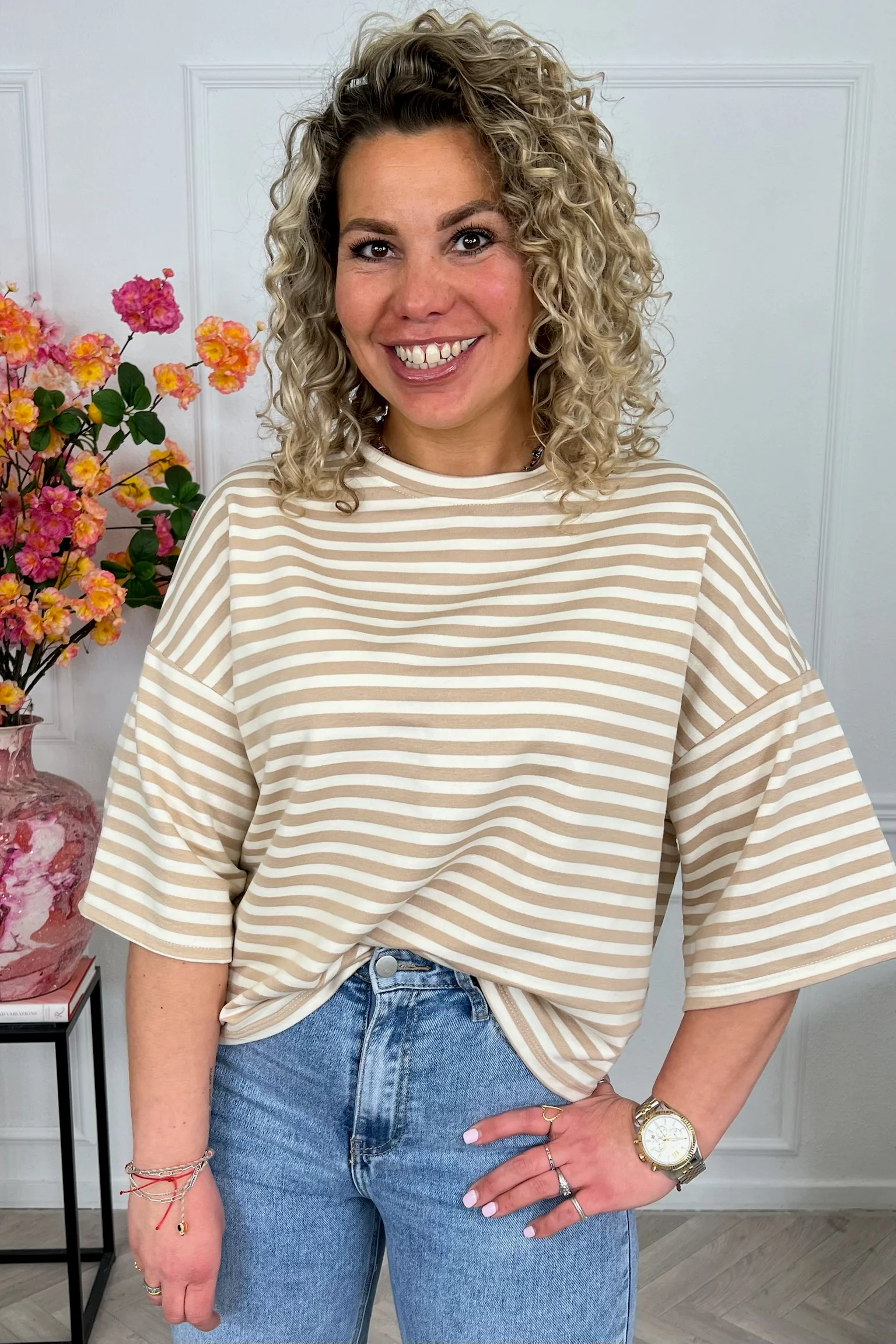 Salut Striped Shirt - Beige/Taupe - Image 5
