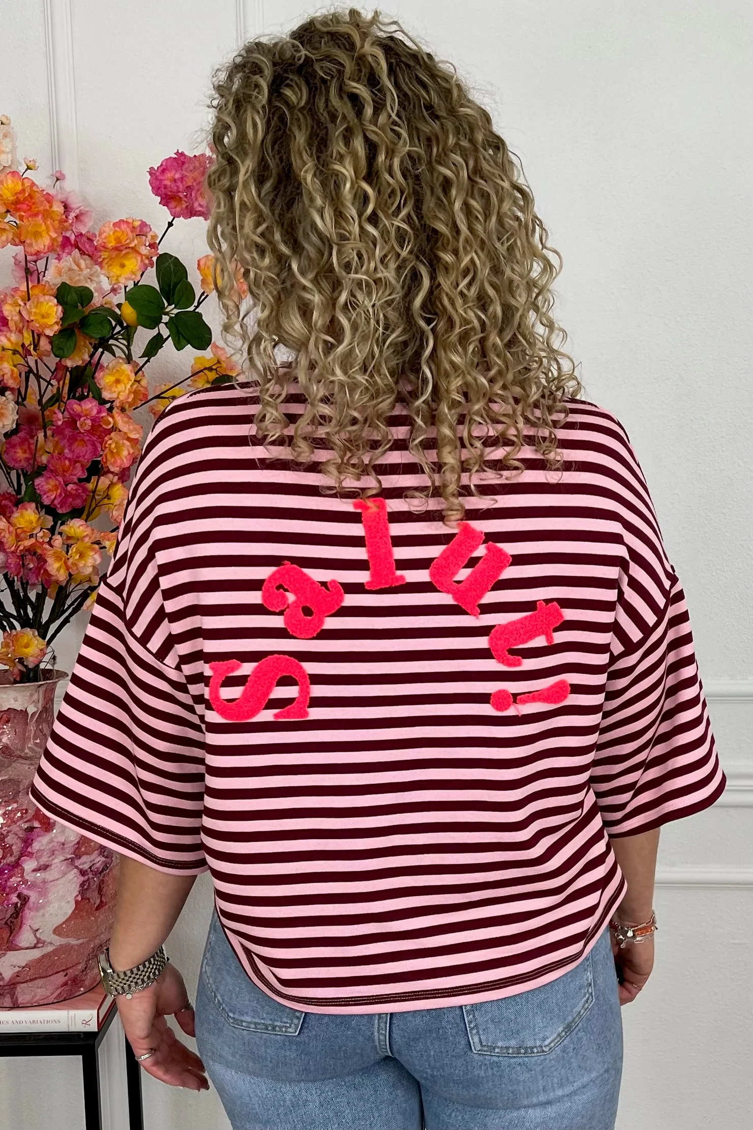 Salut Striped Shirt - Bordeaux/Pink - Image 2