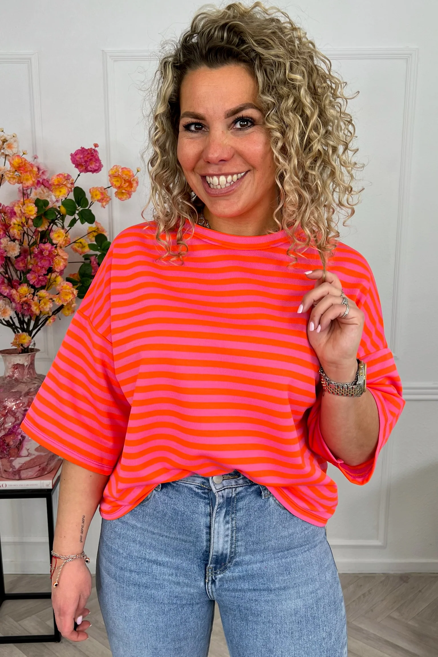 Salut Striped Shirt - Fuchsia/Orange