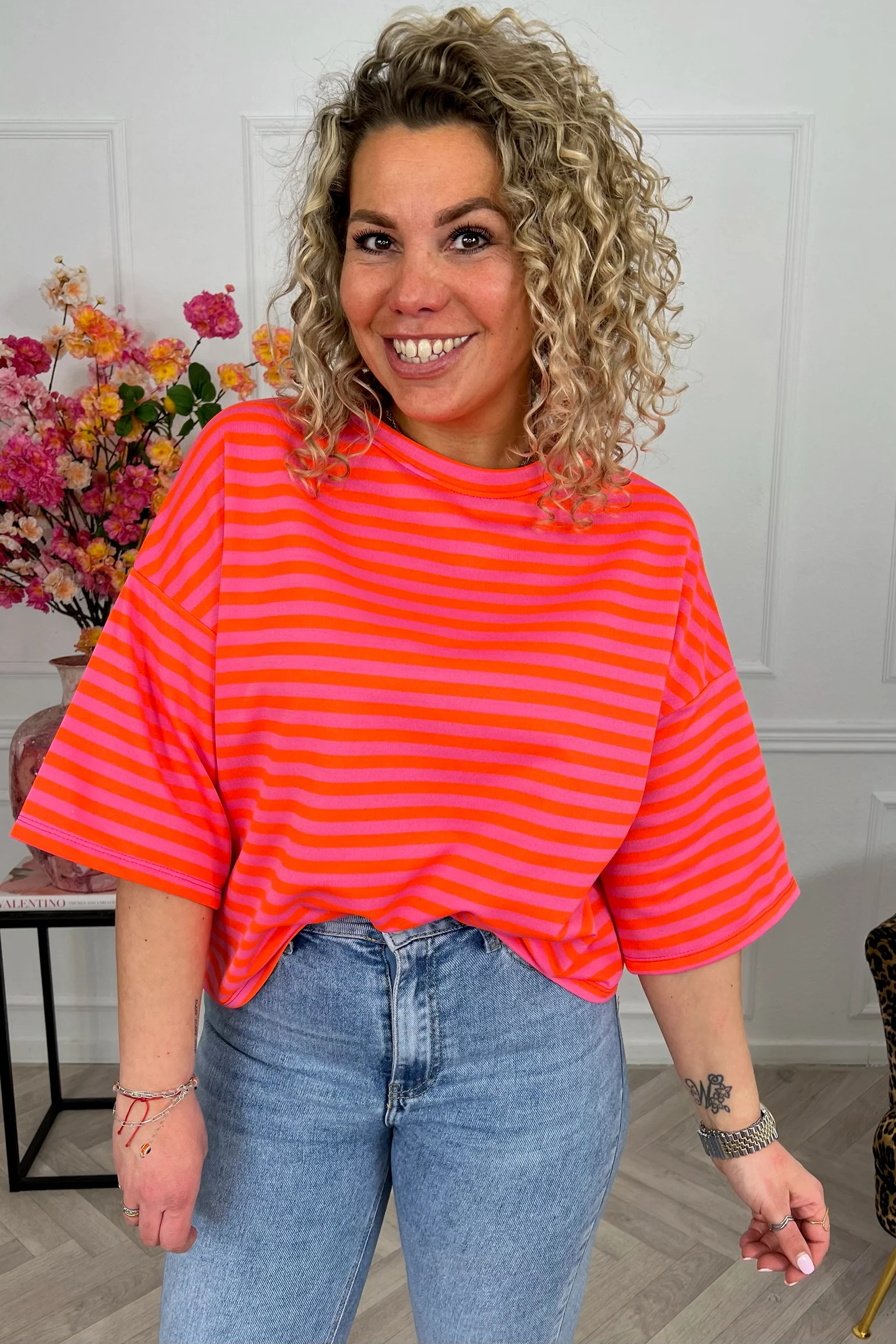 Salut Striped Shirt - Fuchsia/Orange - Image 5
