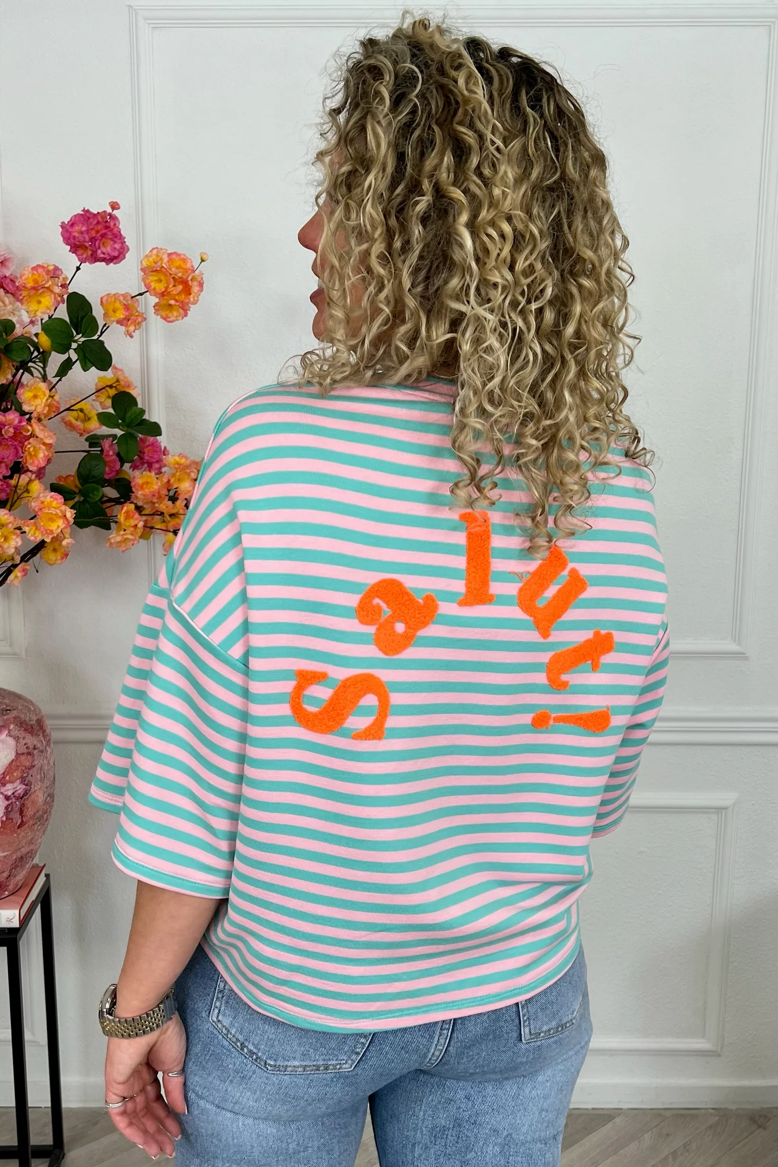 Salut Striped Shirt - Turquoise/Pink - Image 2